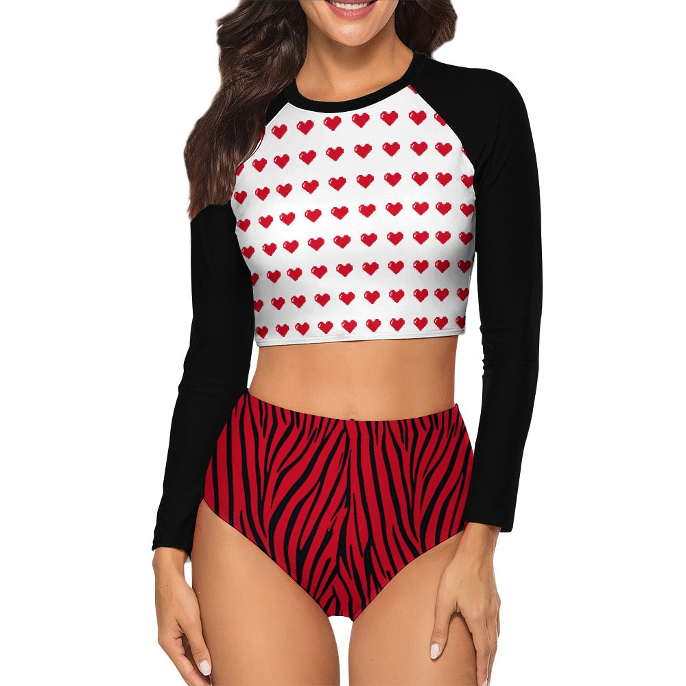 Rad Red Tiger Sweetie Surf Bikini Set