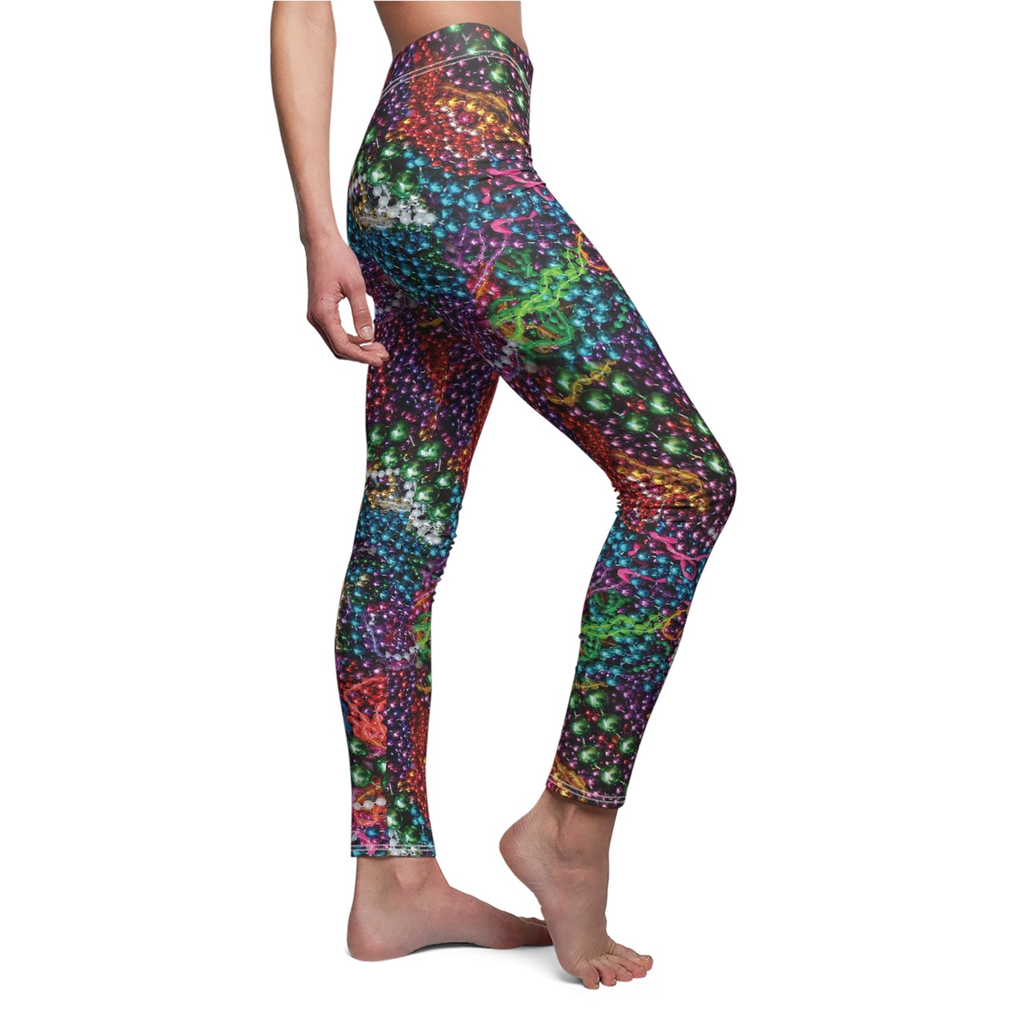 Mardi Gras Beads Womens Leggings