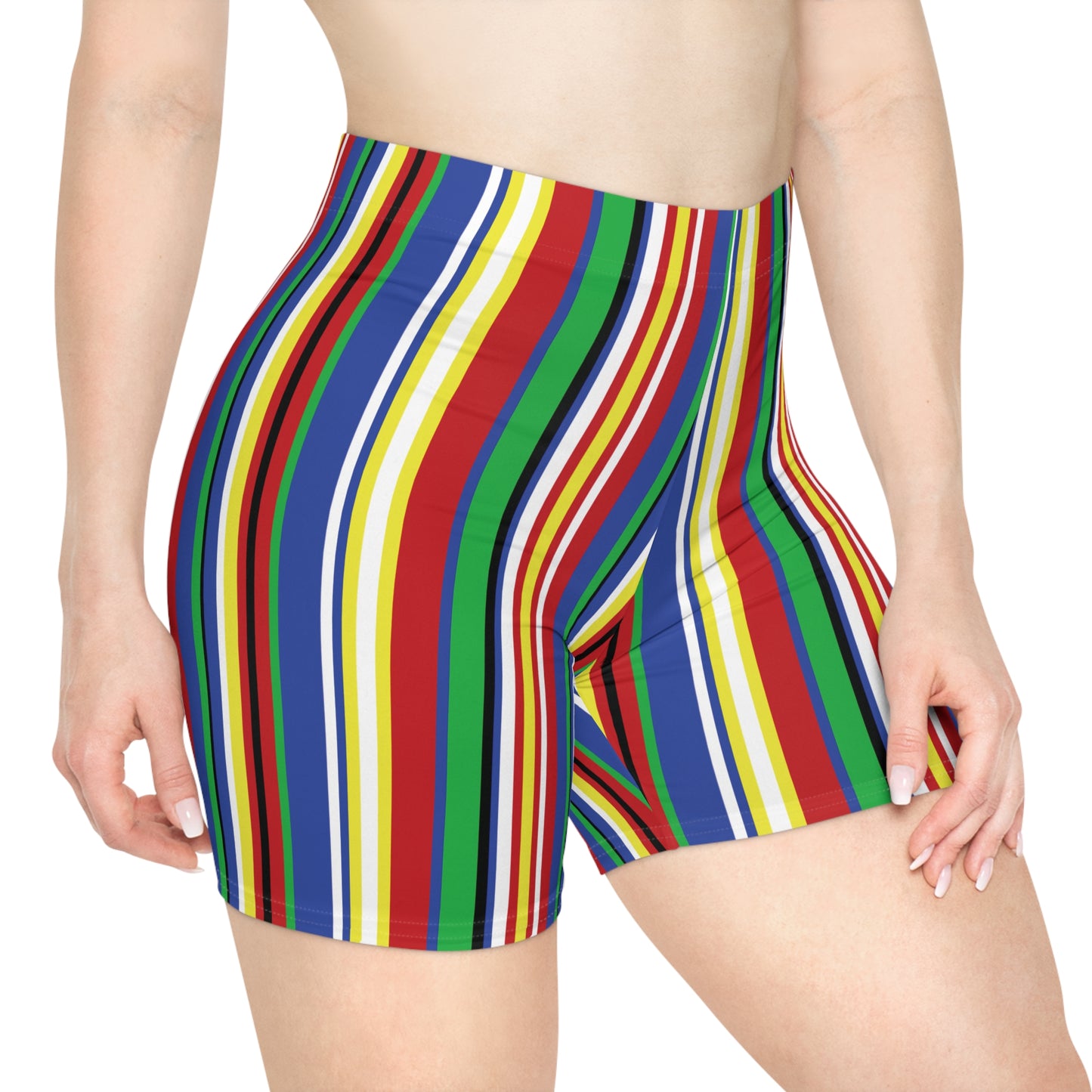 Happy Stripes Clowncore Biker Shorts