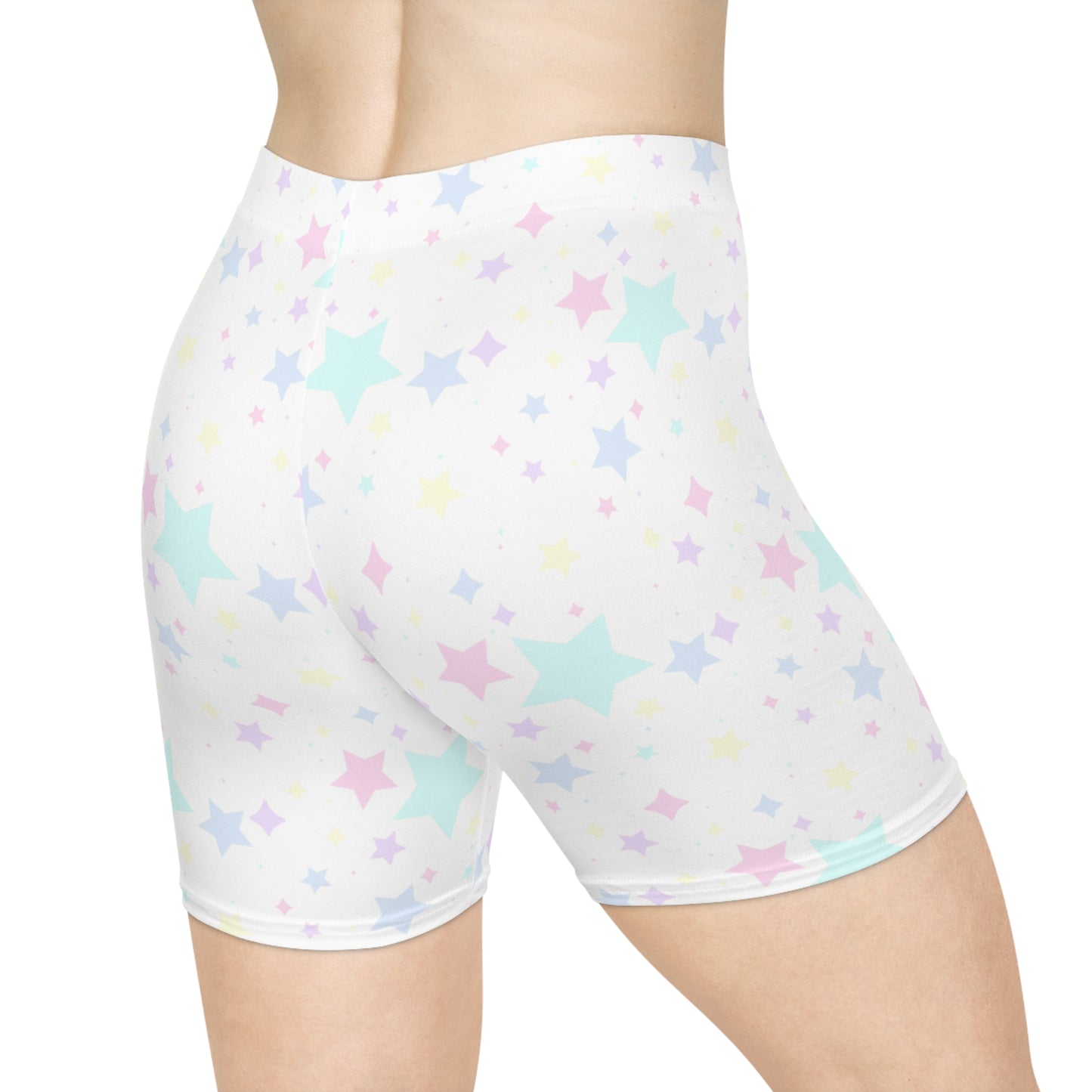 Pastel Kawaii Stars Womens Bike Shorts