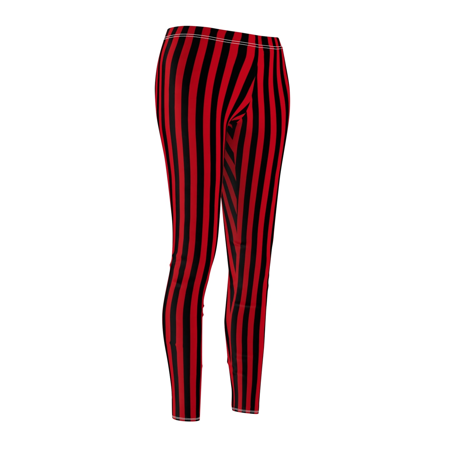 Red and Black Stripe Leggings