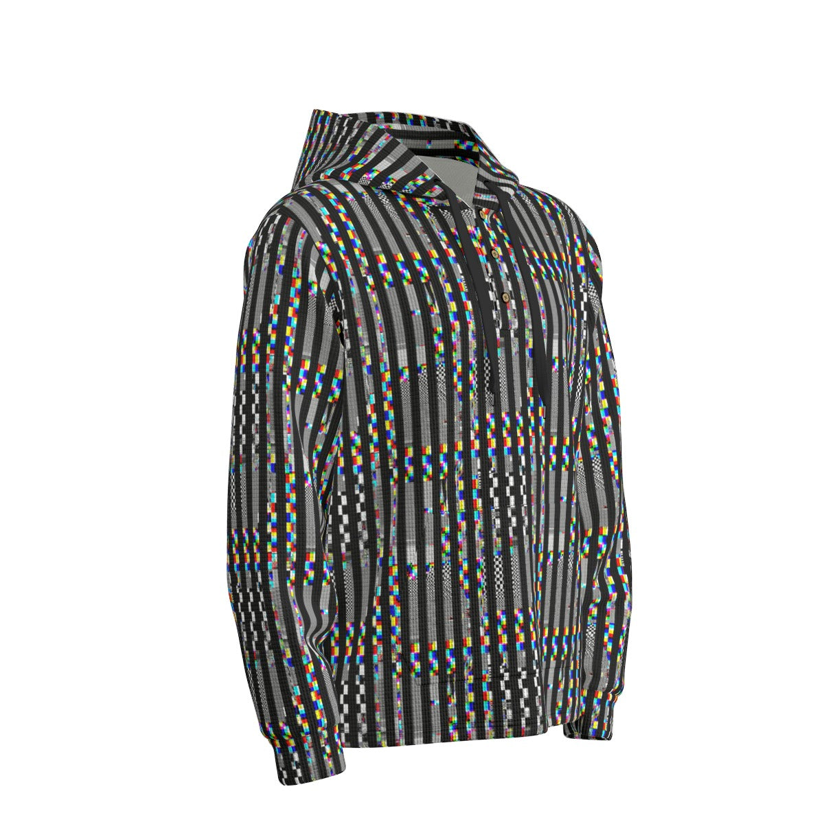 Glitch Stripe Hoodie Pullover Sweater