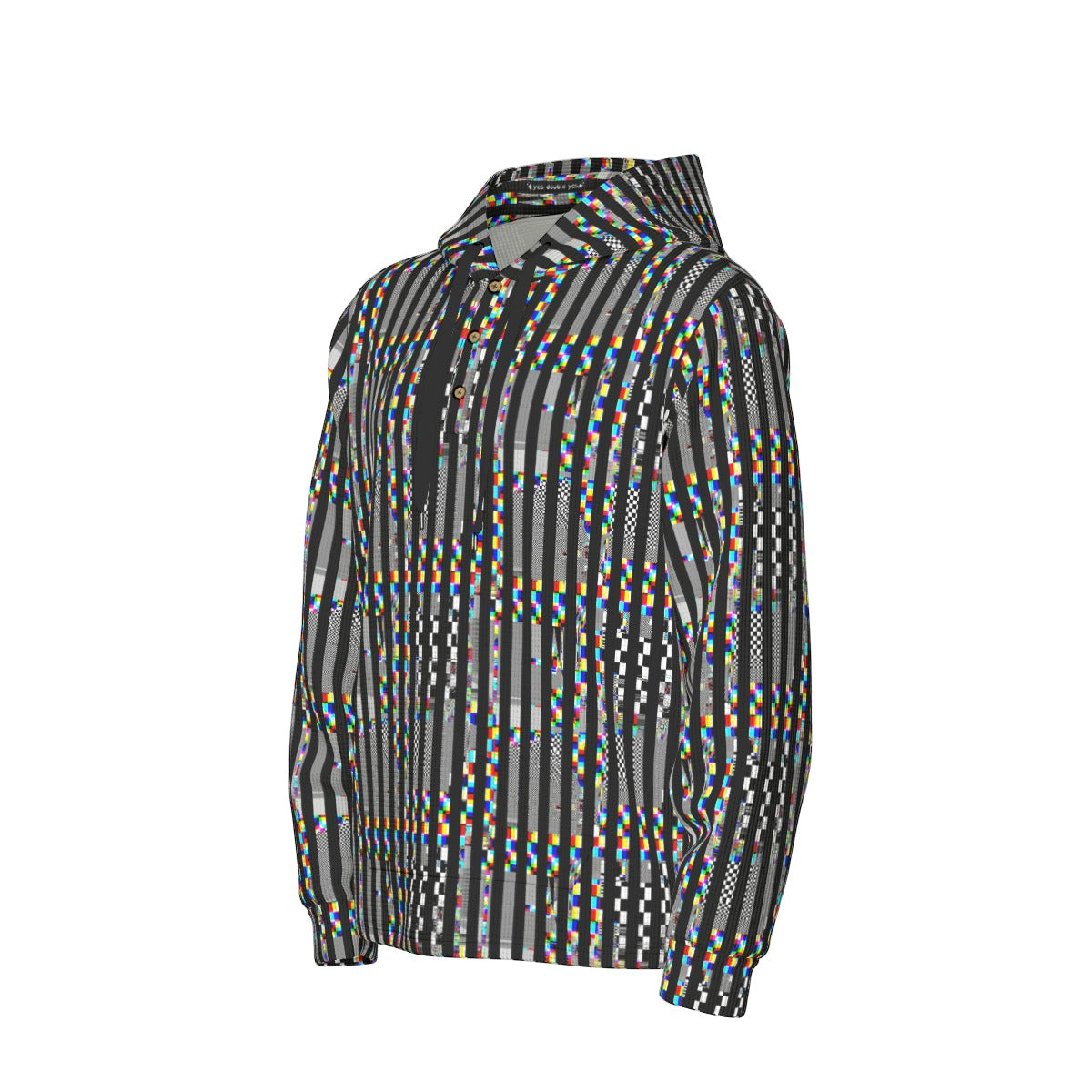 Glitch Stripe Hoodie Pullover Sweater