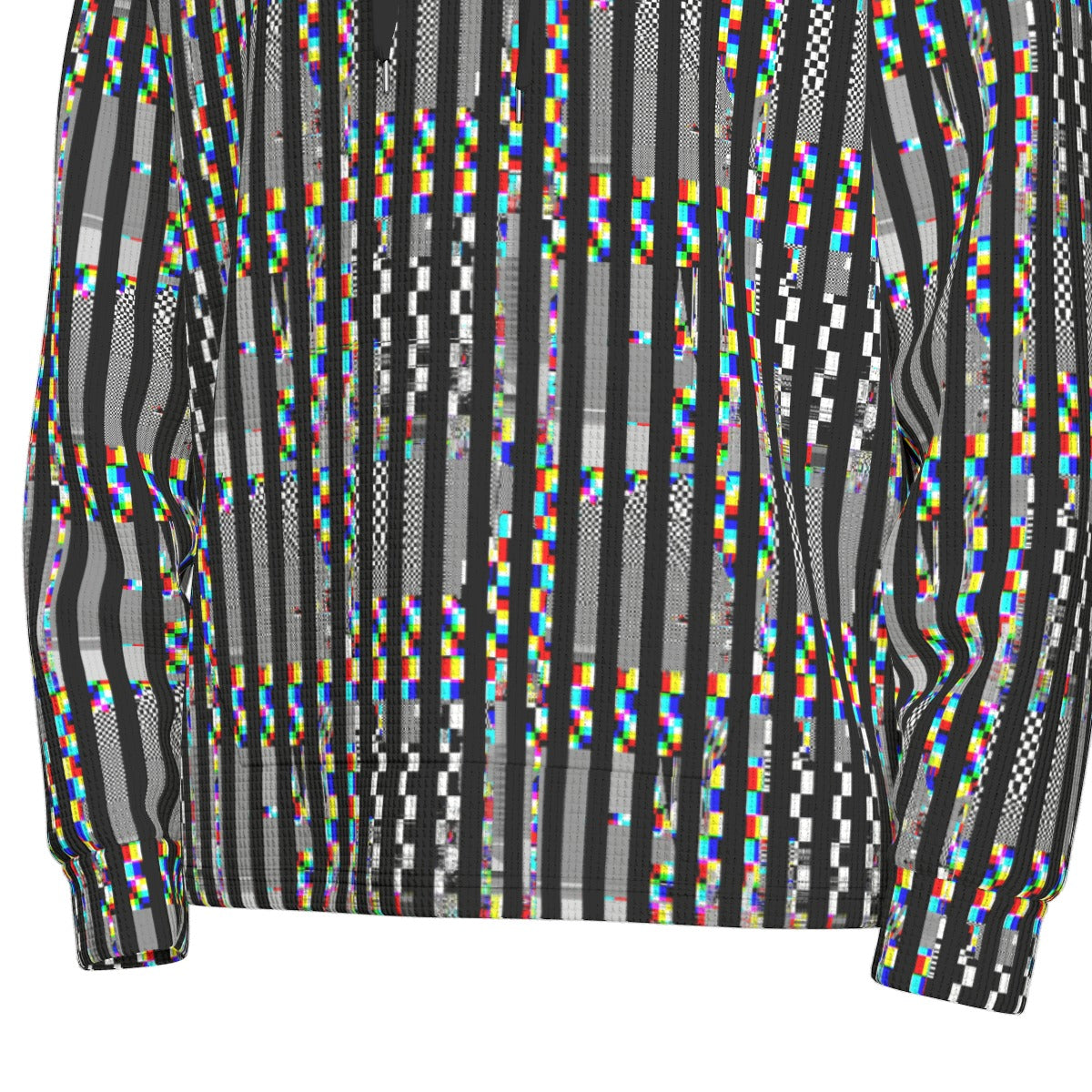 Glitch Stripe Hoodie Pullover Sweater