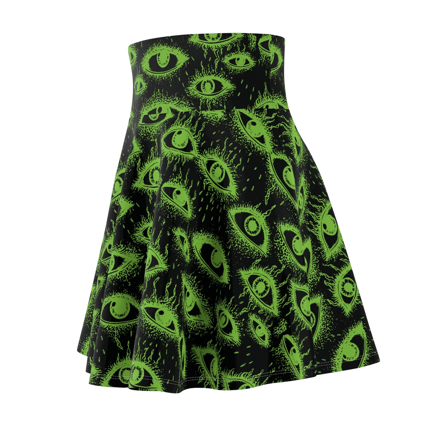 Weirdy Eye Alien Green Scene Skirt