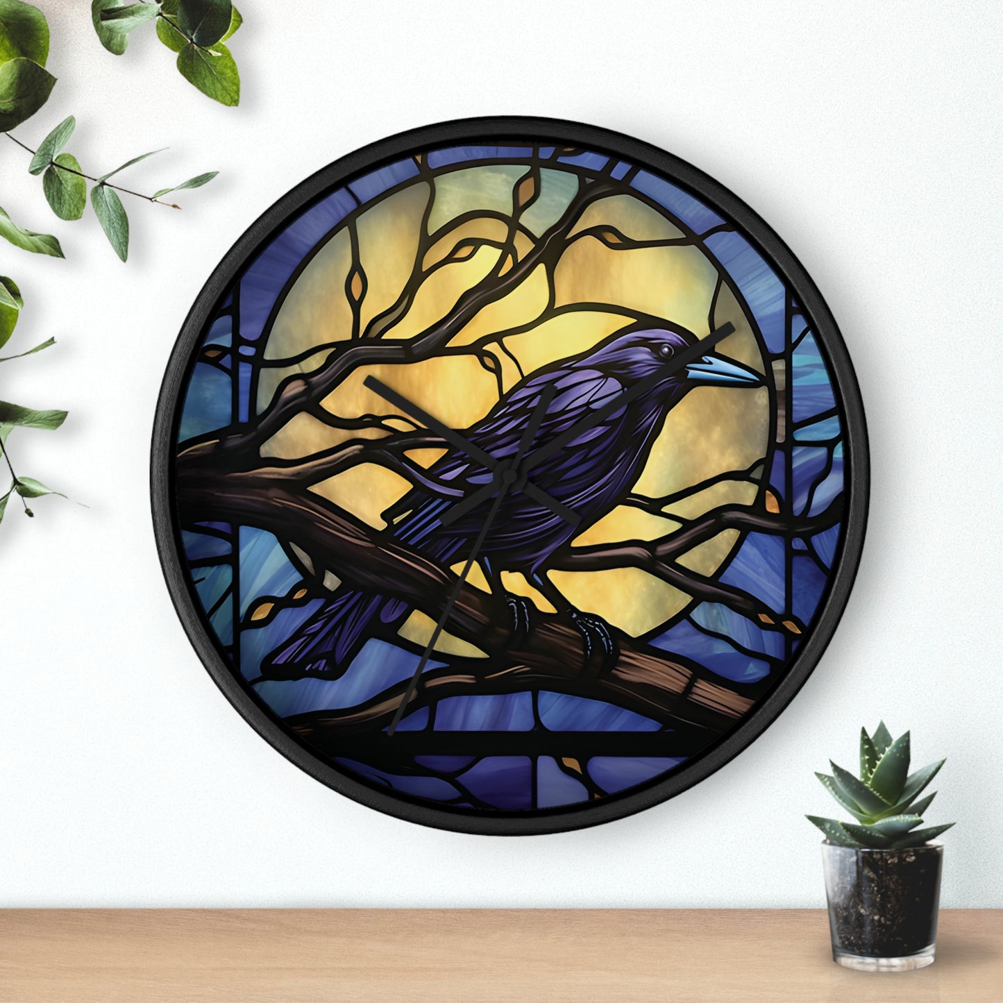 Indigo Moon Raven Clock