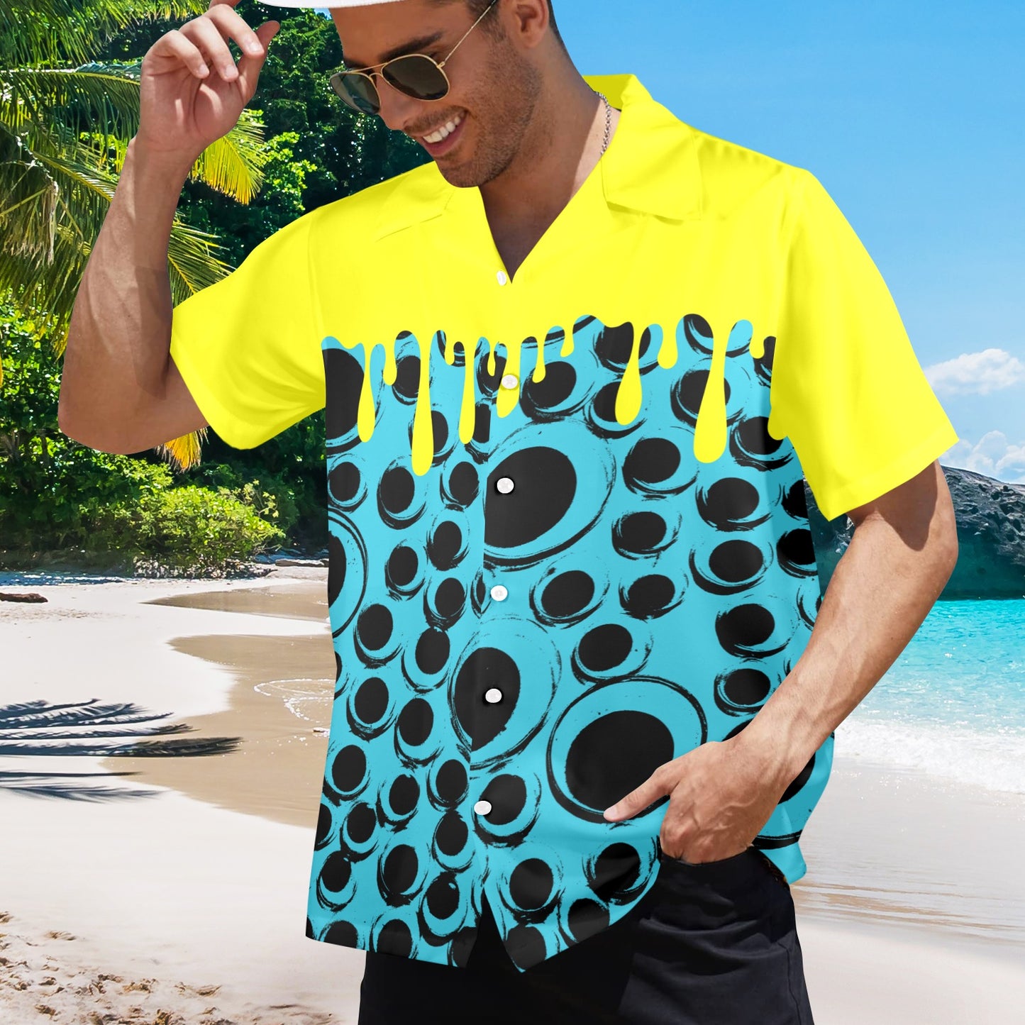 Drippy Zine Eyeball Men's Buttonup