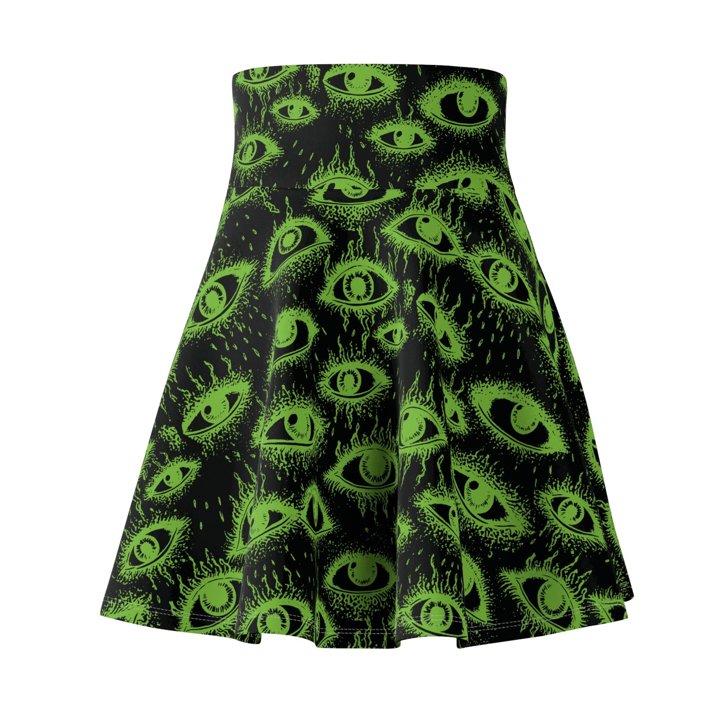 Weirdy Eye Alien Green Scene Skirt