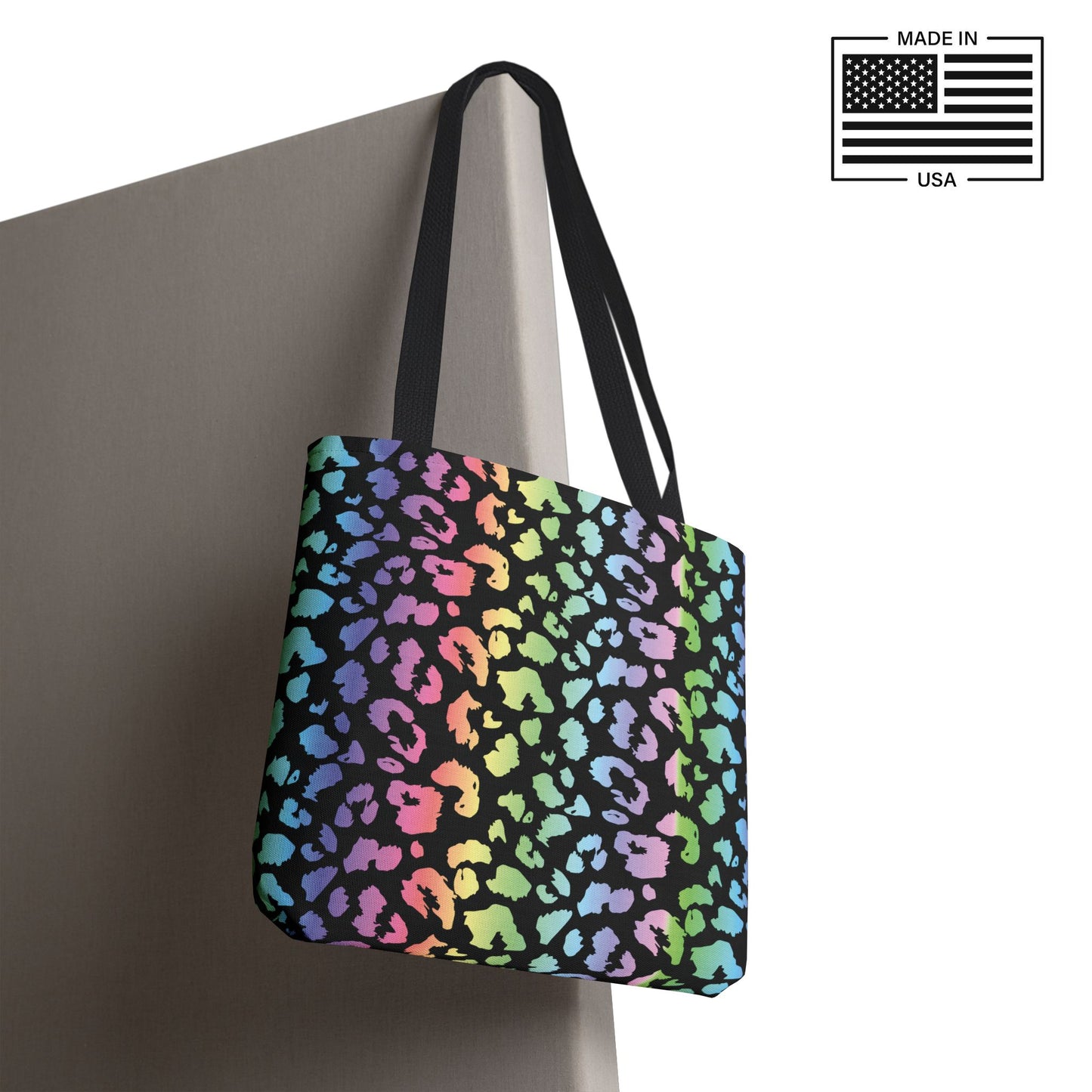 Rainbow Leopard Tote Bag