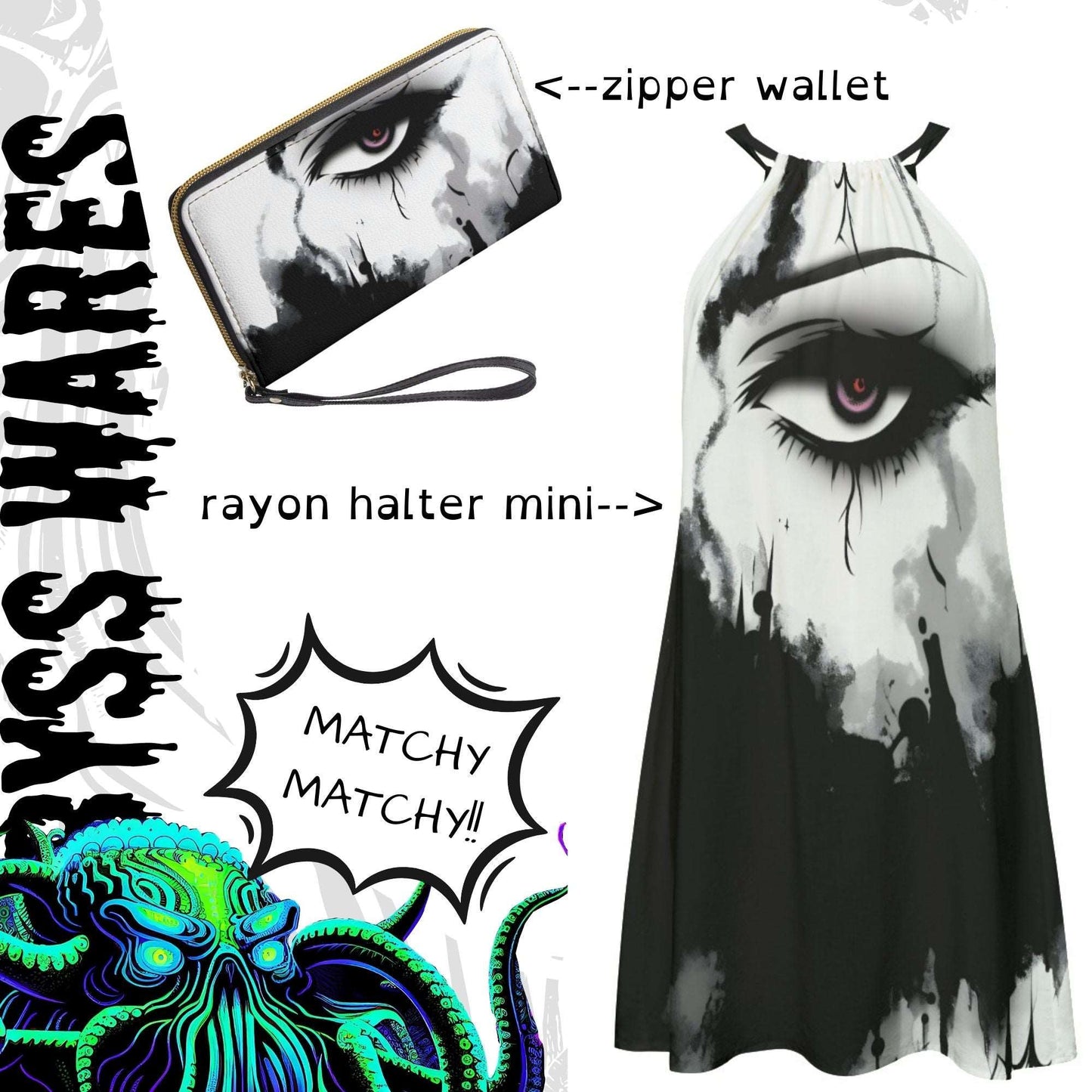 Haunted Eyes Goth Handbag