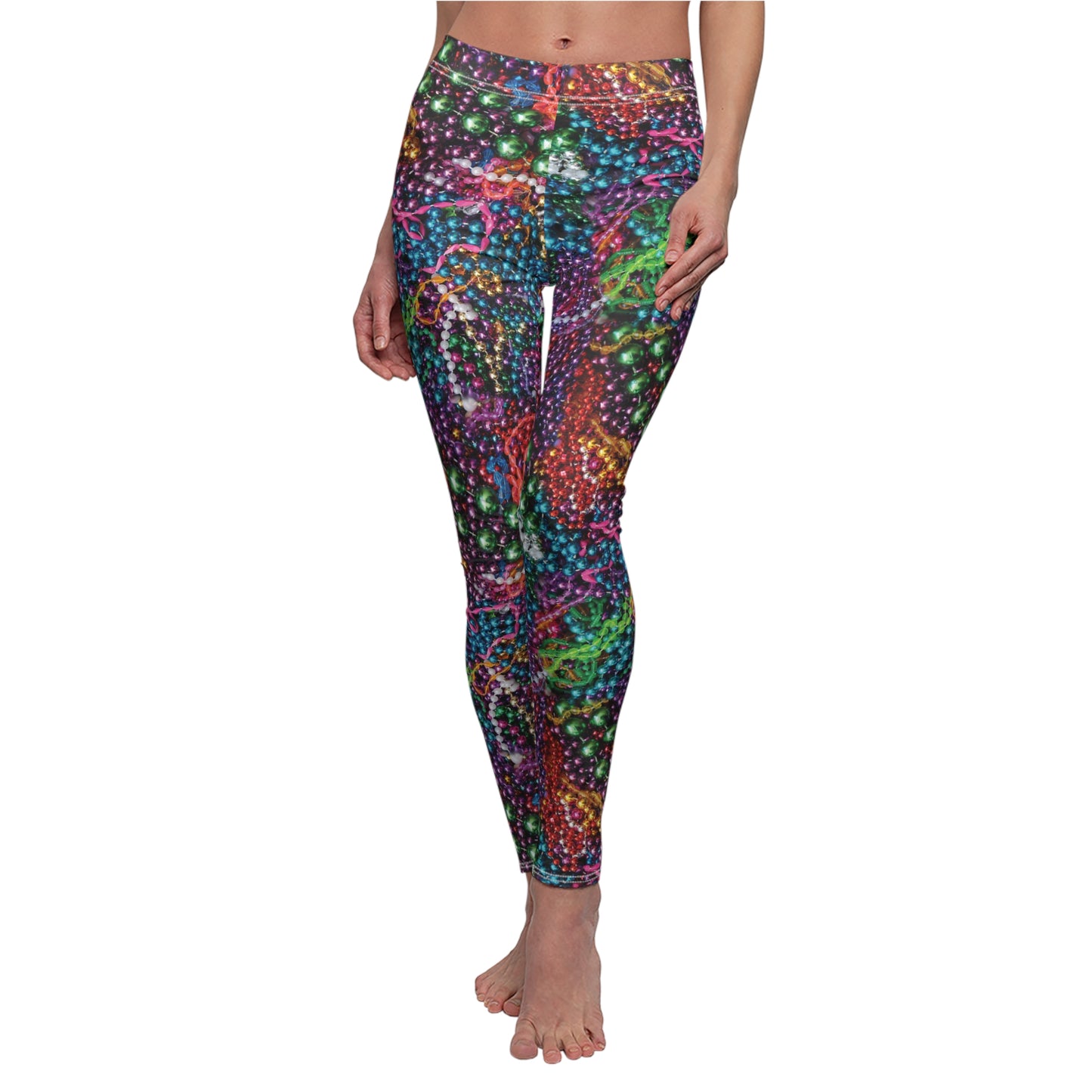 Mardi Gras Beads Womens Leggings