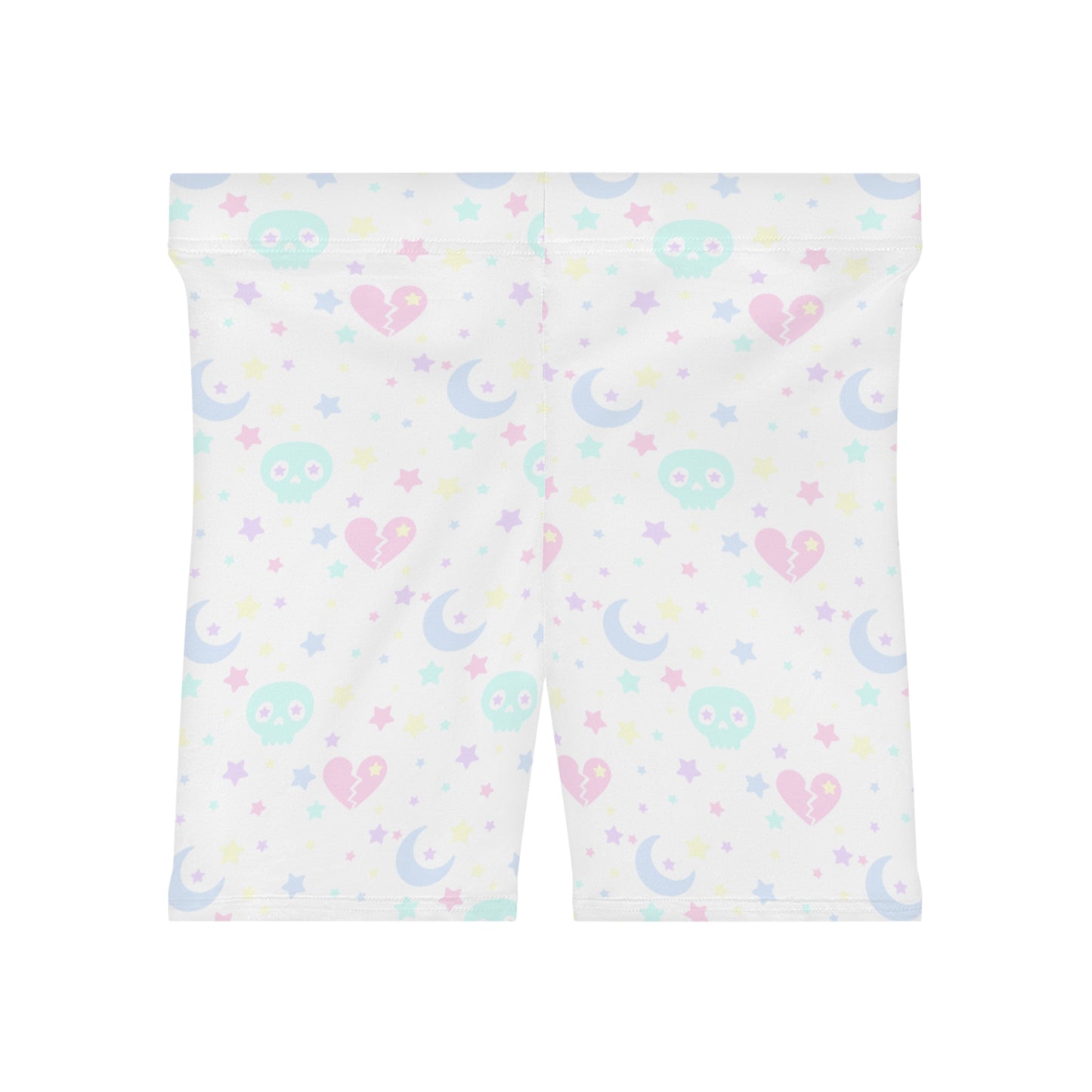 Skulls n Stardust Spankies, Pastel Goth Bike Shorts
