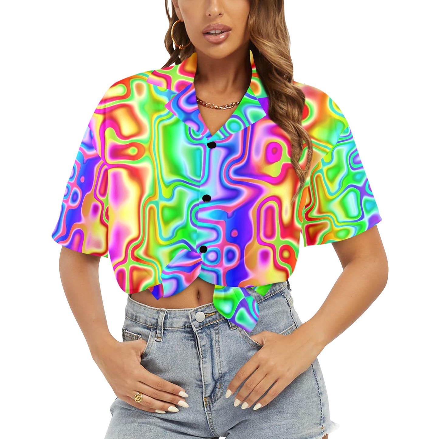 Cyber Rainbow Funky Blouse