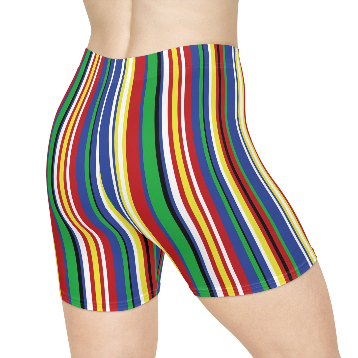 Happy Stripes Clowncore Biker Shorts