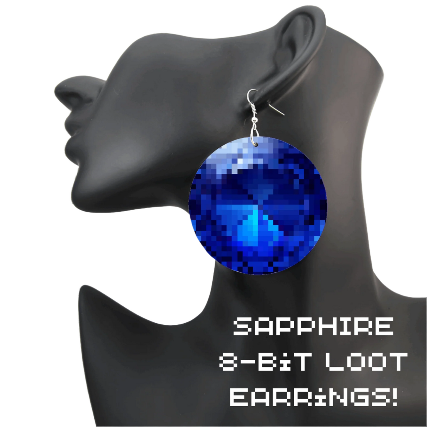 where to buy cool 8bit pixel art stuff, retro video game art, cool earrings with 8bit pixel gems for sale blocky pixelated art style earrings at Abysswares.com