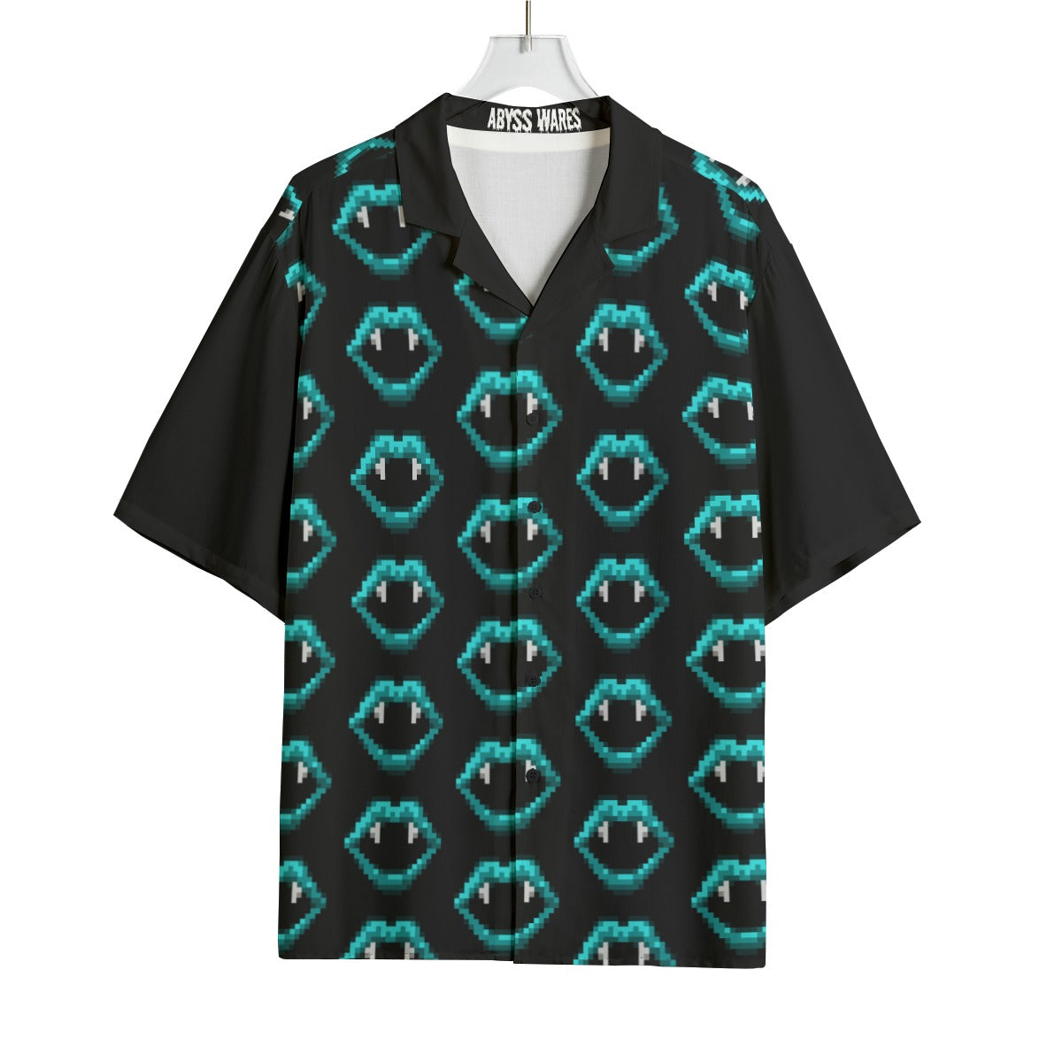 8bit blue cyber fangs shirt