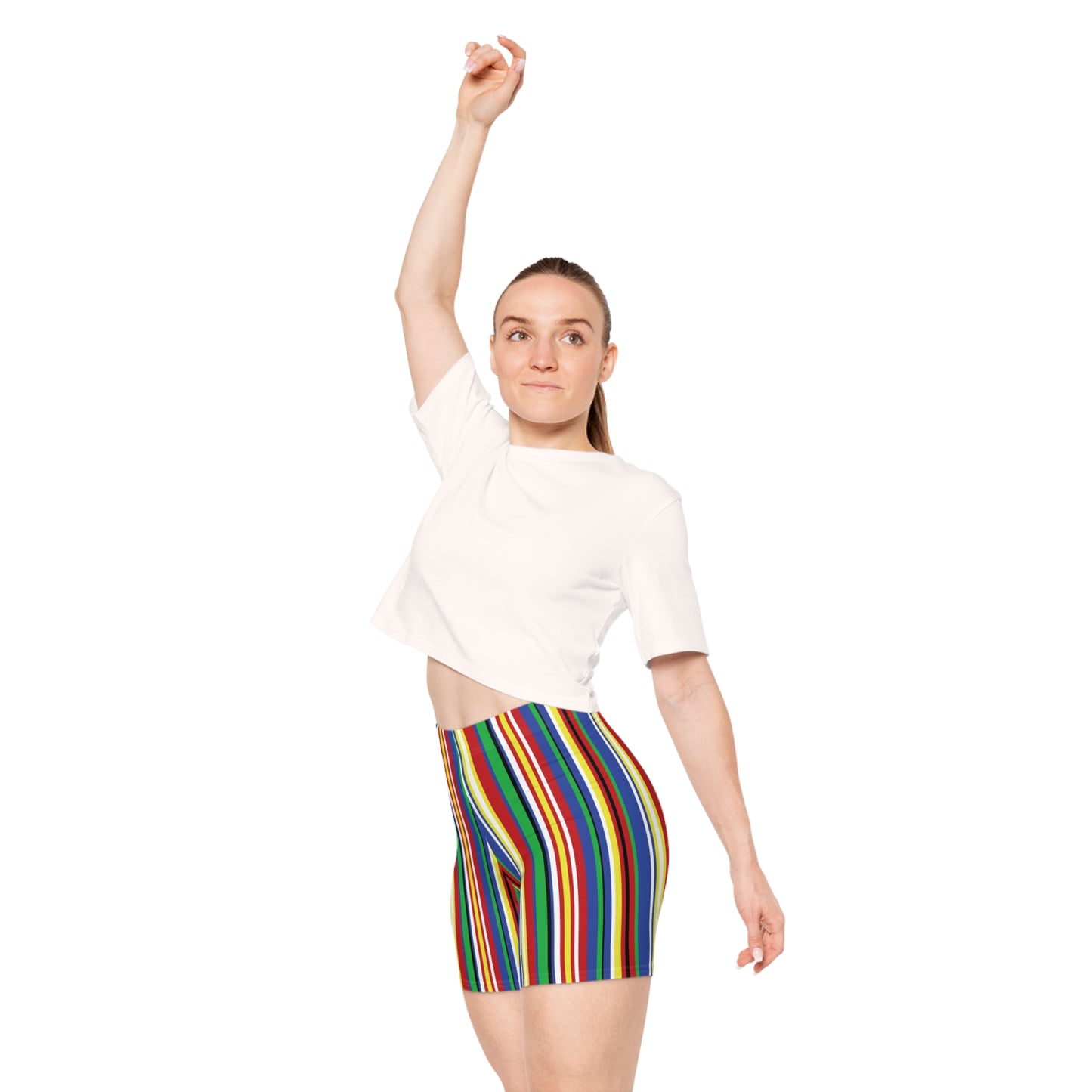 Happy Stripes Clowncore Biker Shorts