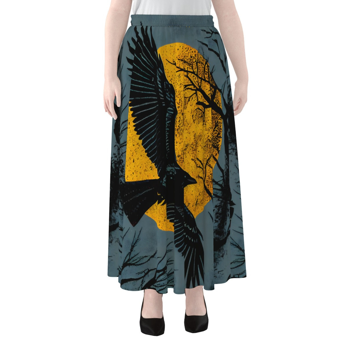 As The Crow Flies Maxi Skirt Raven Wish for Abyss Wares
