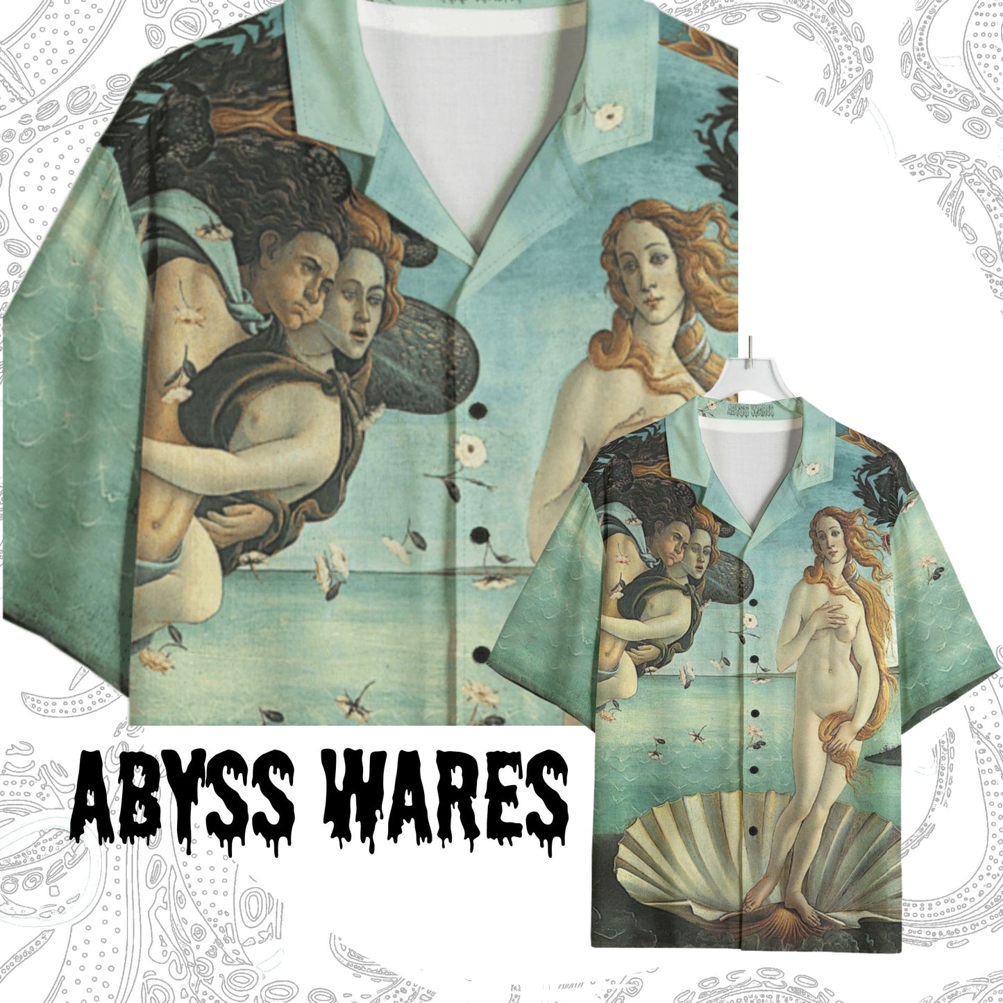 Aphrodite Hawaiian Shirt Birth Of Venus Bowling Shirt Italian Renaissance Art Print Divine Feminine