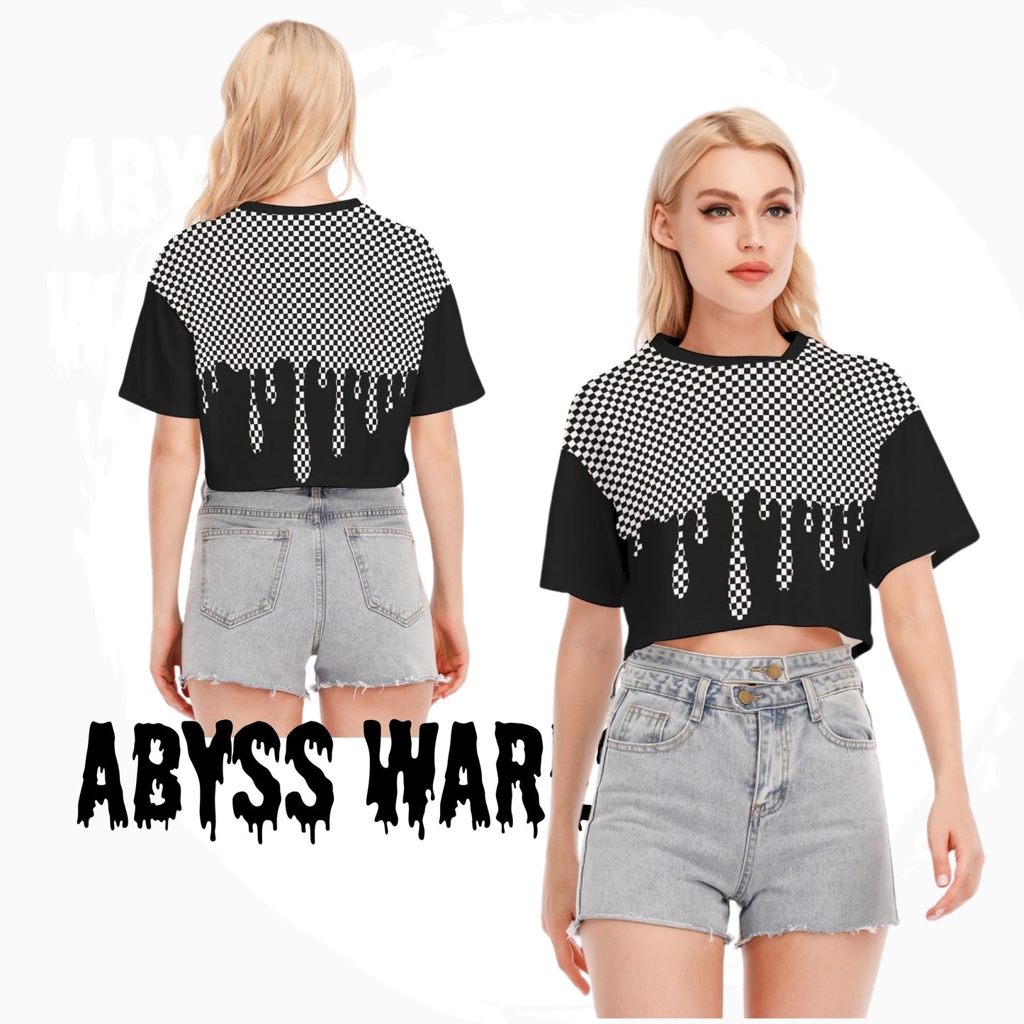 Checker Drip Crop Top