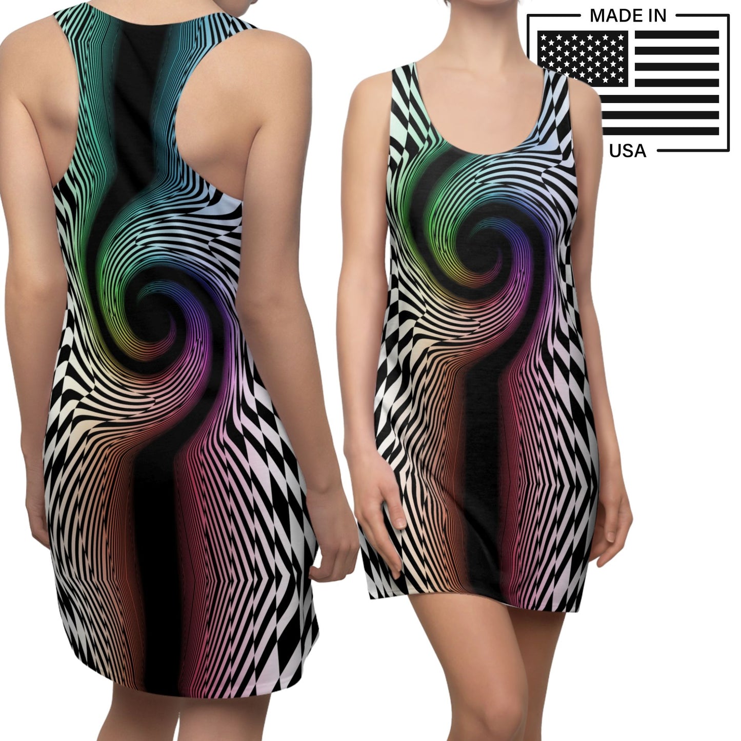 Chromatrip Check Tank Dress