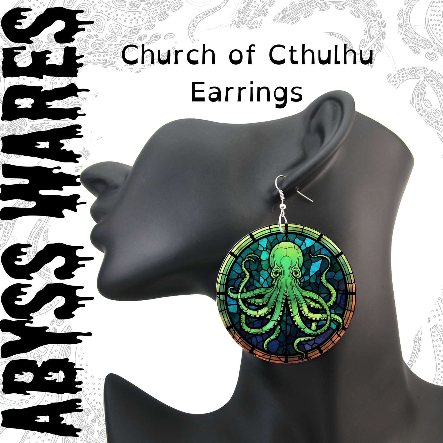 Where to buy Cthulhu earrings, church of chuthulu pretty stuff for sale at AbyssWares.com