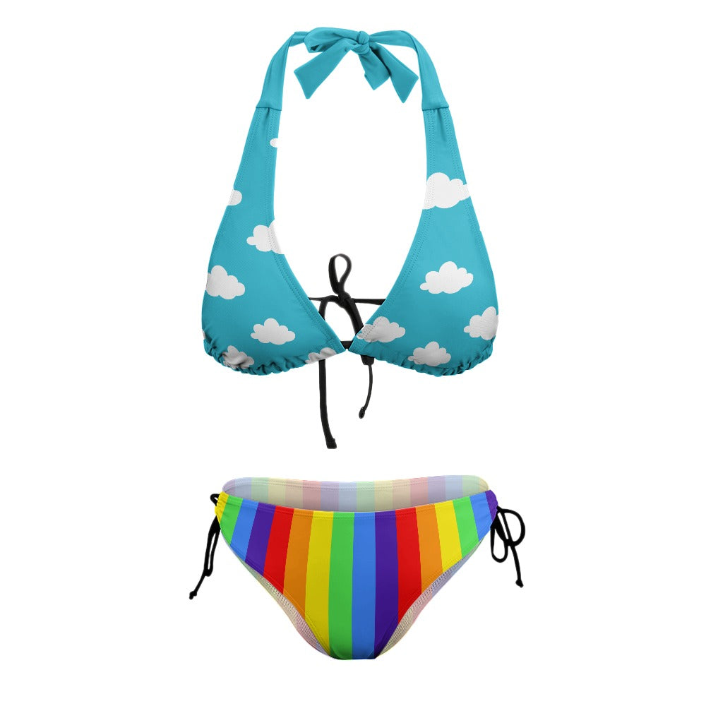 Clouds n Rainbows Plus Size String Bikini Set