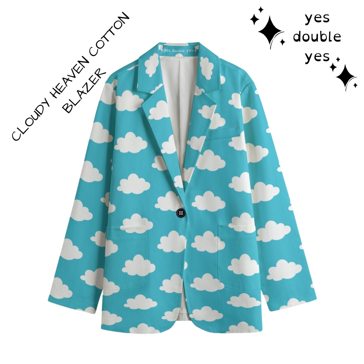 Cloudy Heaven Blazer Womens Unisex Suit Jacket Clowncore Clown Professional Costume Sport Jacket