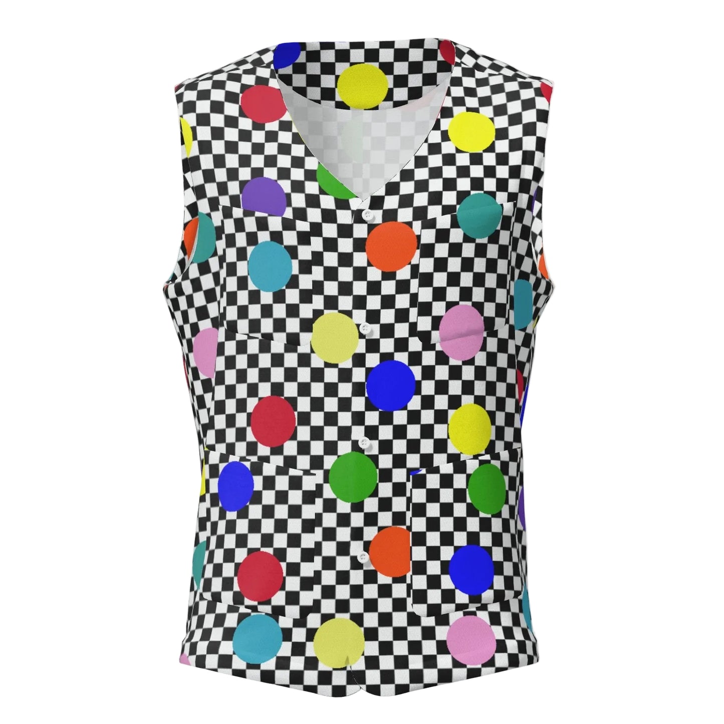 Confetti Checker 4-Pocket Clown Vest