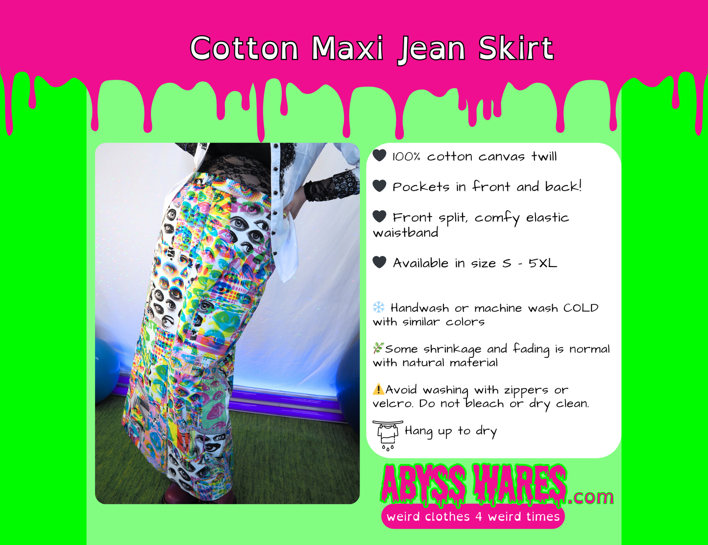 Einhorn-Candy-Clouds-Maxi-Jeansrock