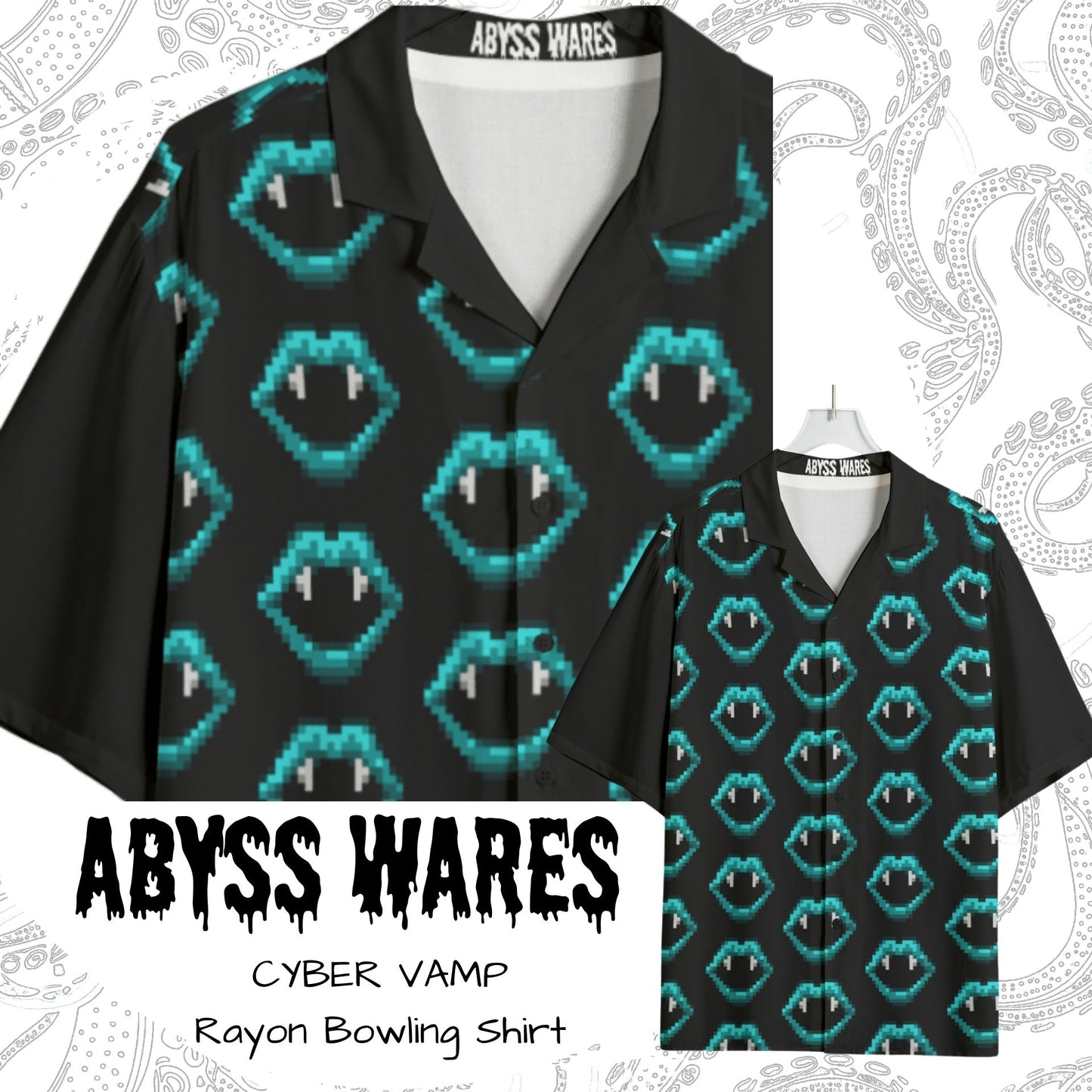 8bit Cyber Fangs Buttondown