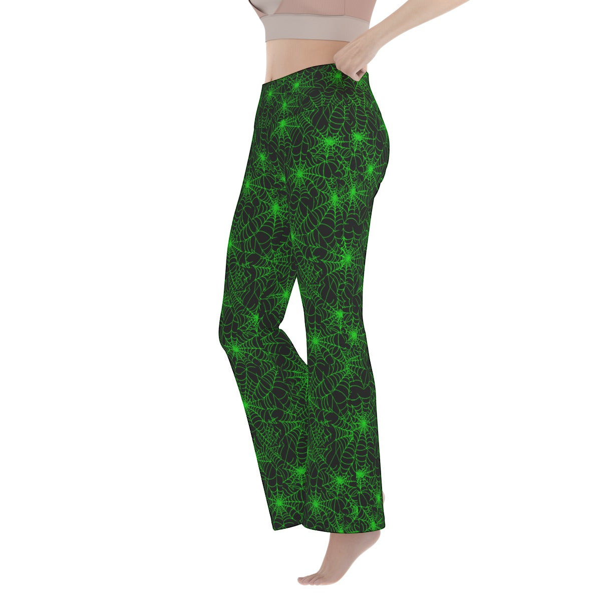 Dark Web Yoga Flare Pants full ankle length stretch workout flared pants for ladies