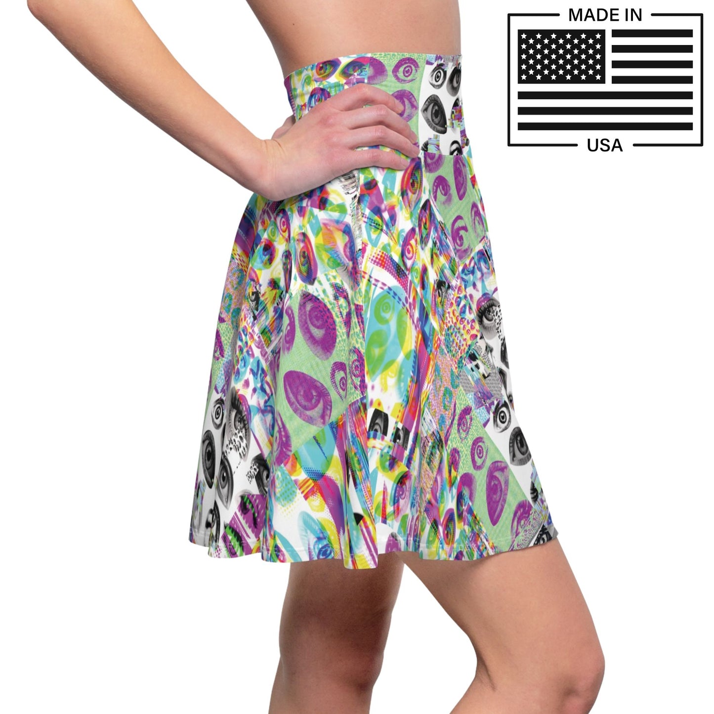 Eyes Glitch Scene Skirt