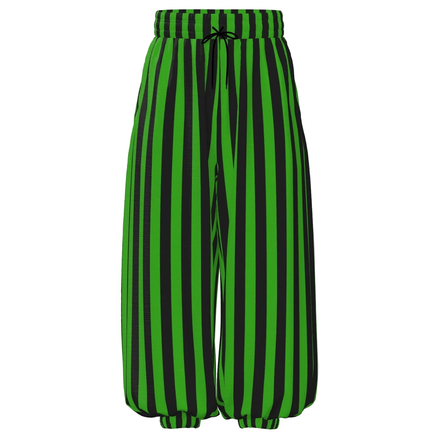 Frog Green Black Stripe Circus Clown Pants