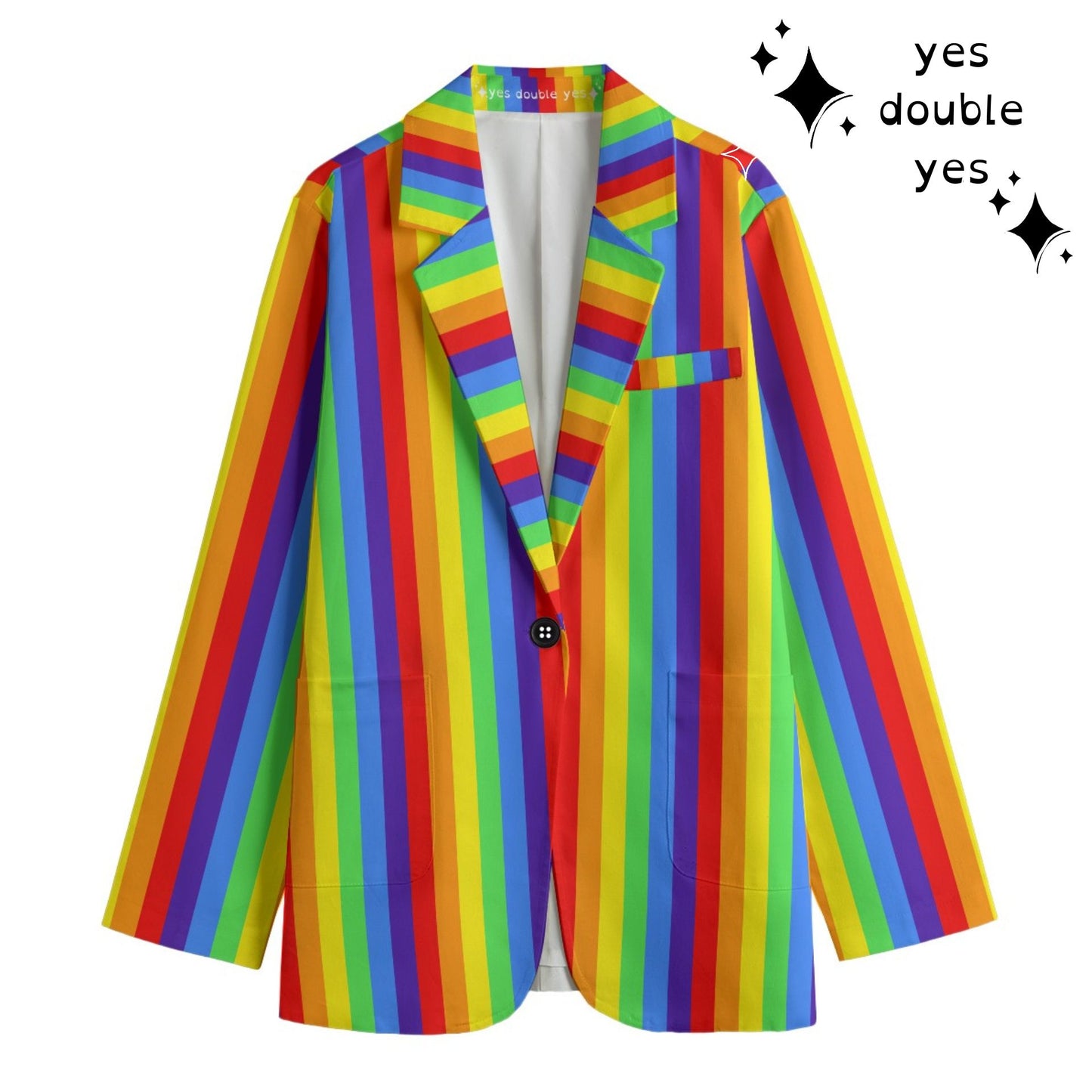 Rainbow Blazer Womens Cotton Suit Coat
