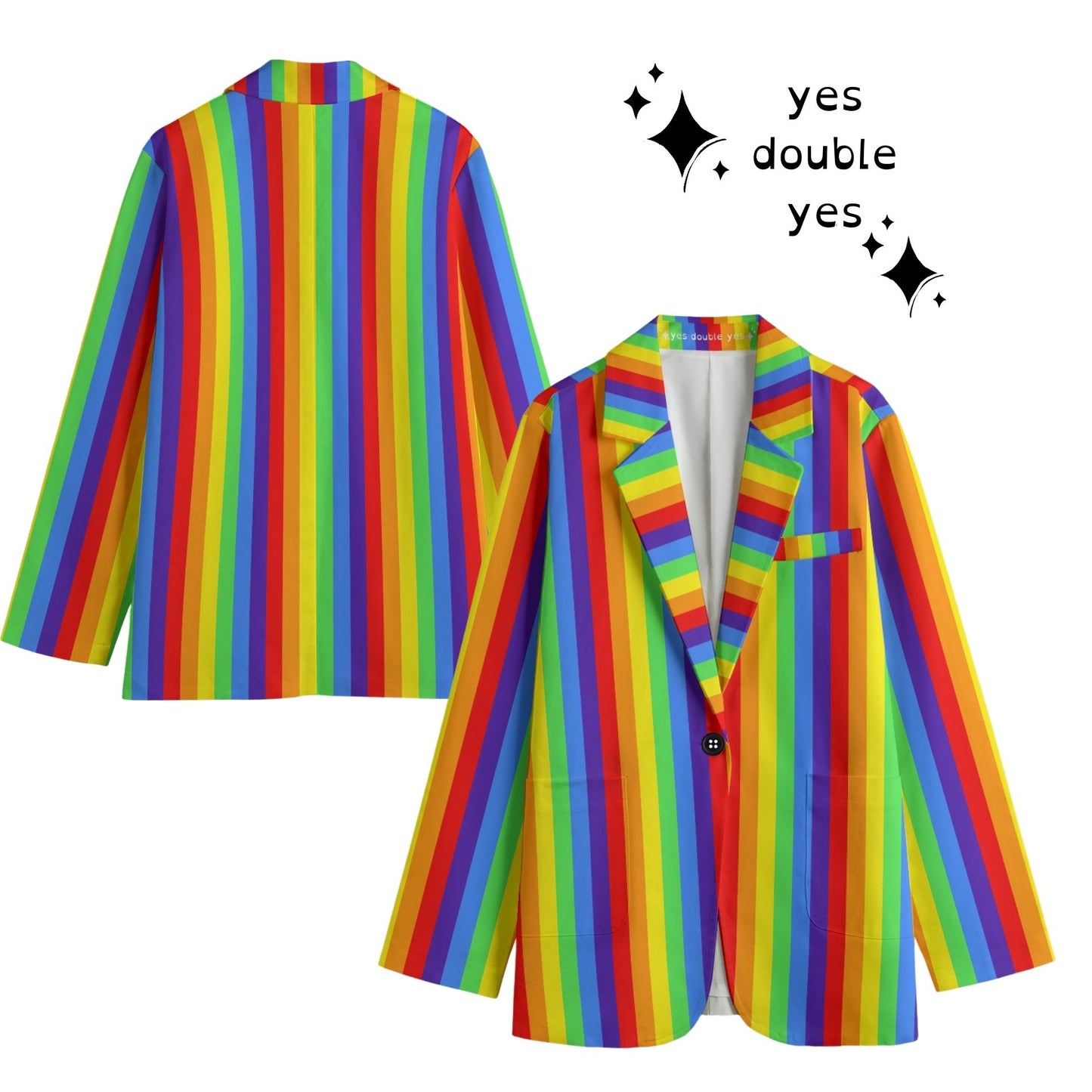 Rainbow Blazer Womens Cotton Suit Coat