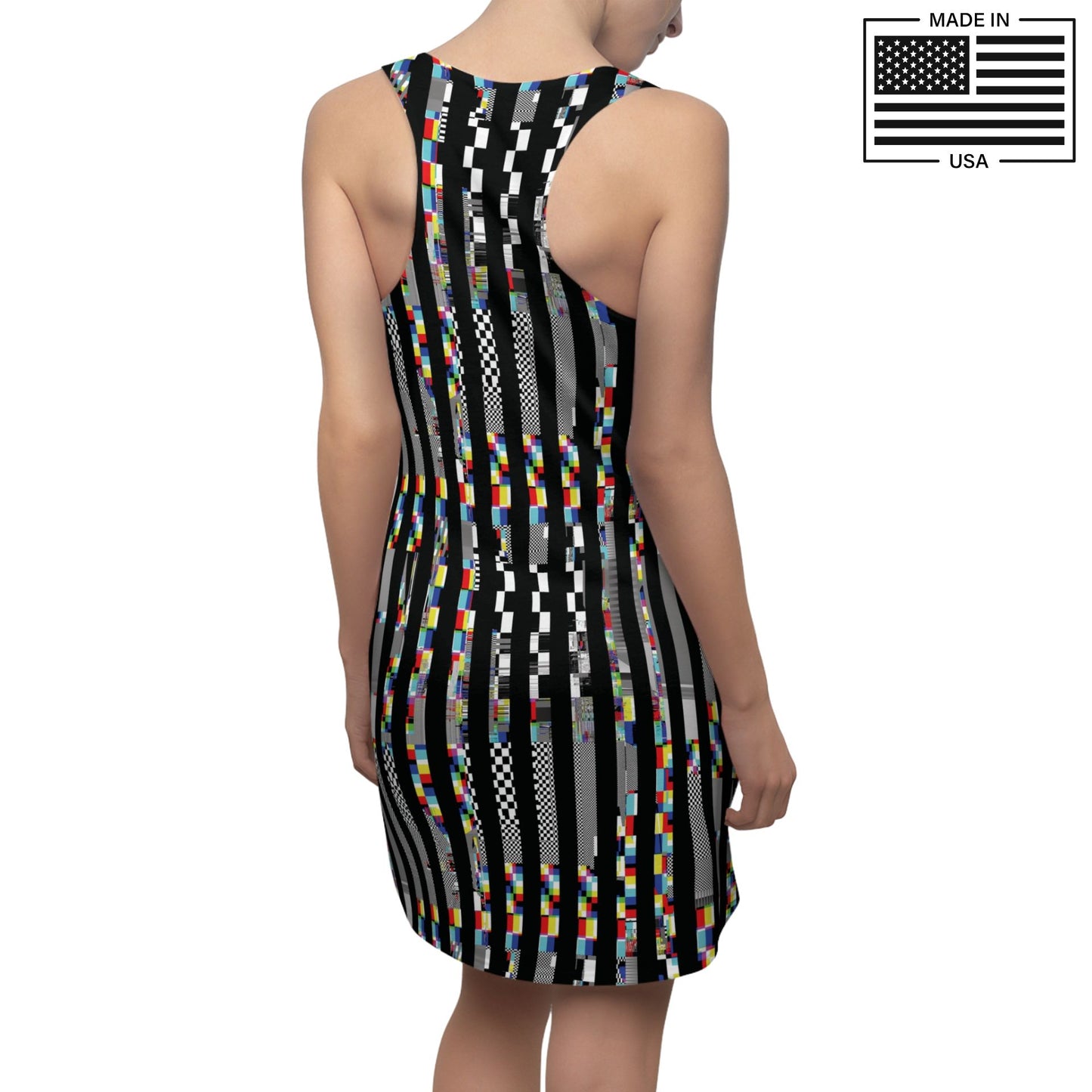 Glitch Stripe Tank Dress