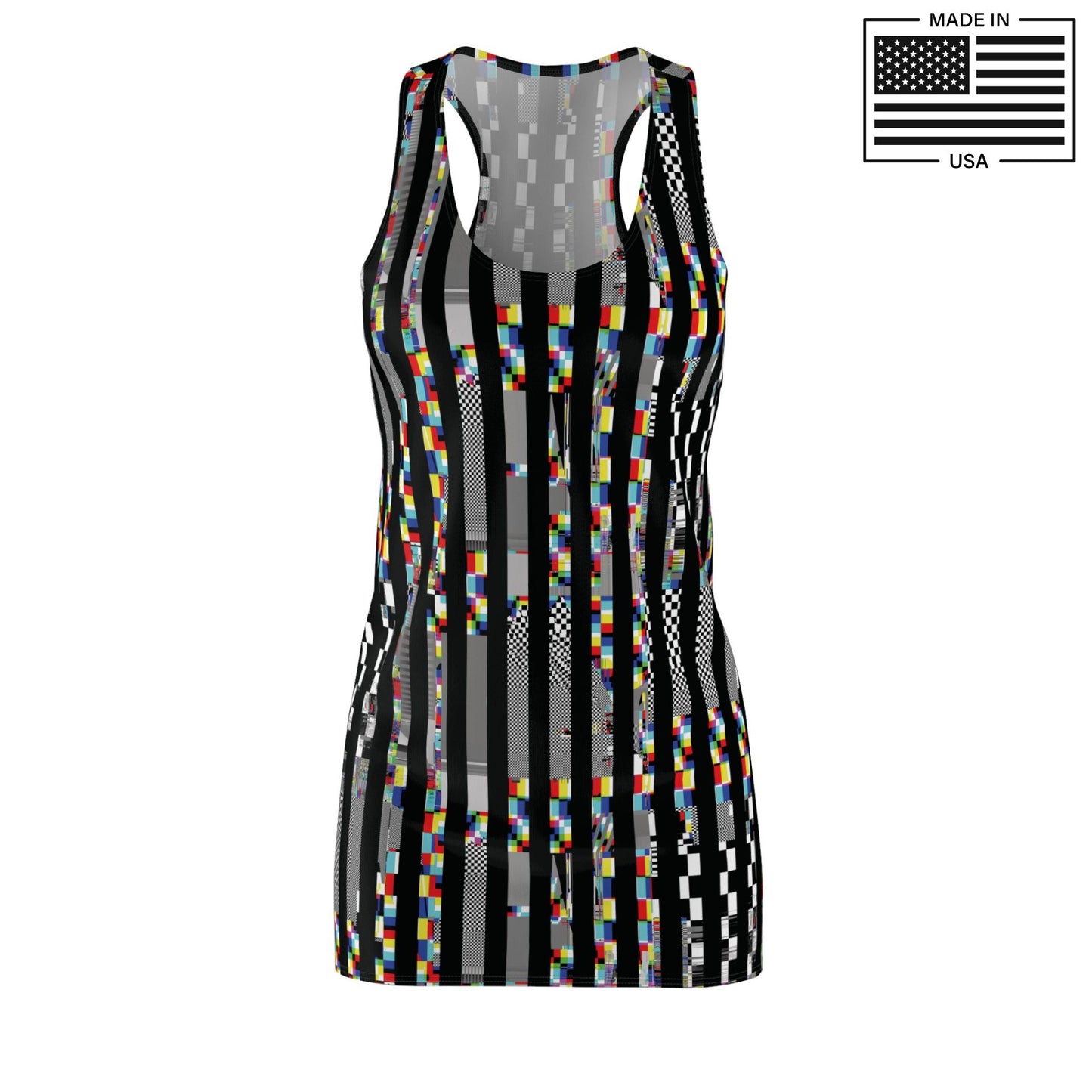 Glitch Stripe Tank Dress