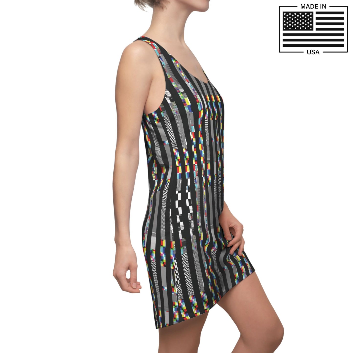 Glitch Stripe Tank Dress