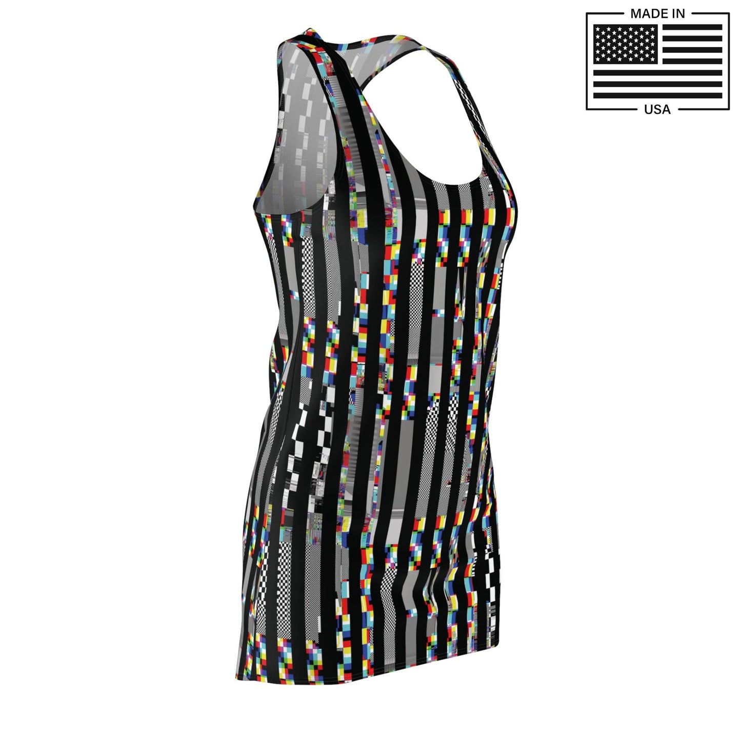 Glitch Stripe Tank Dress