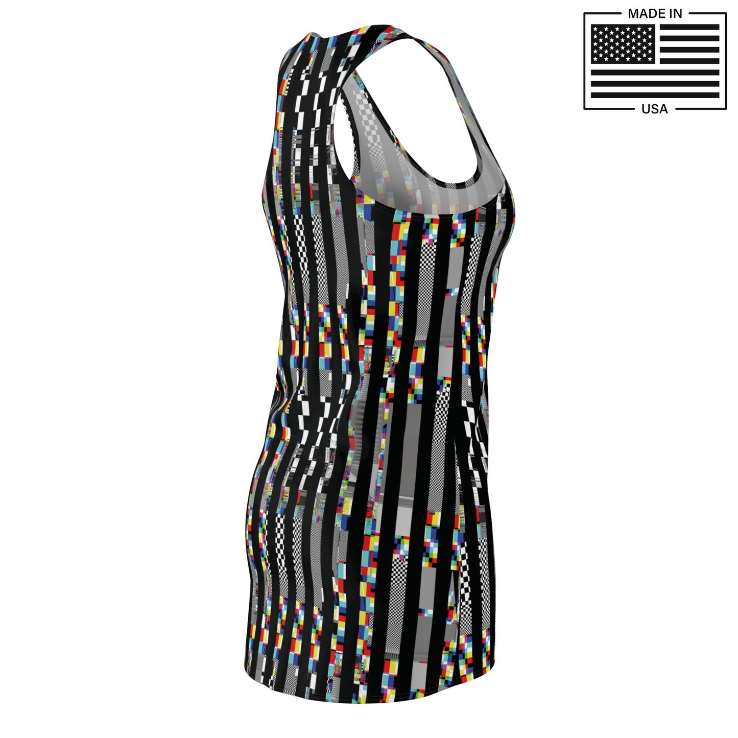 Glitch Stripe Tank Dress