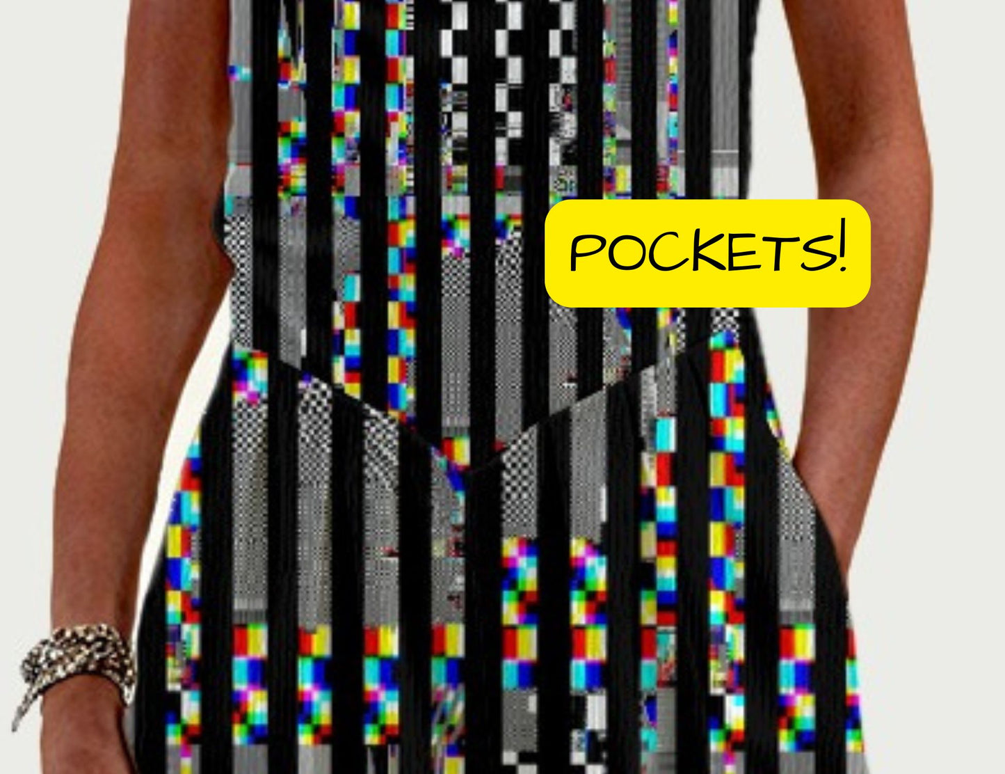Glitch Stripe Wide Leg Overalls