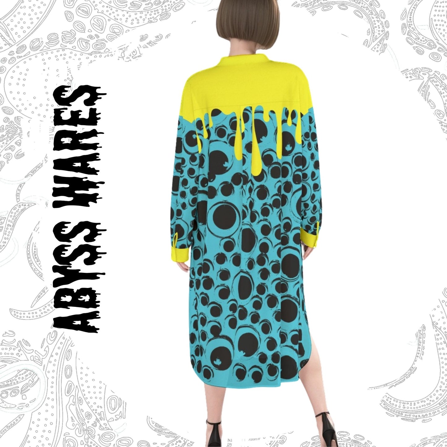 Blue Googly Eye Drip Dress