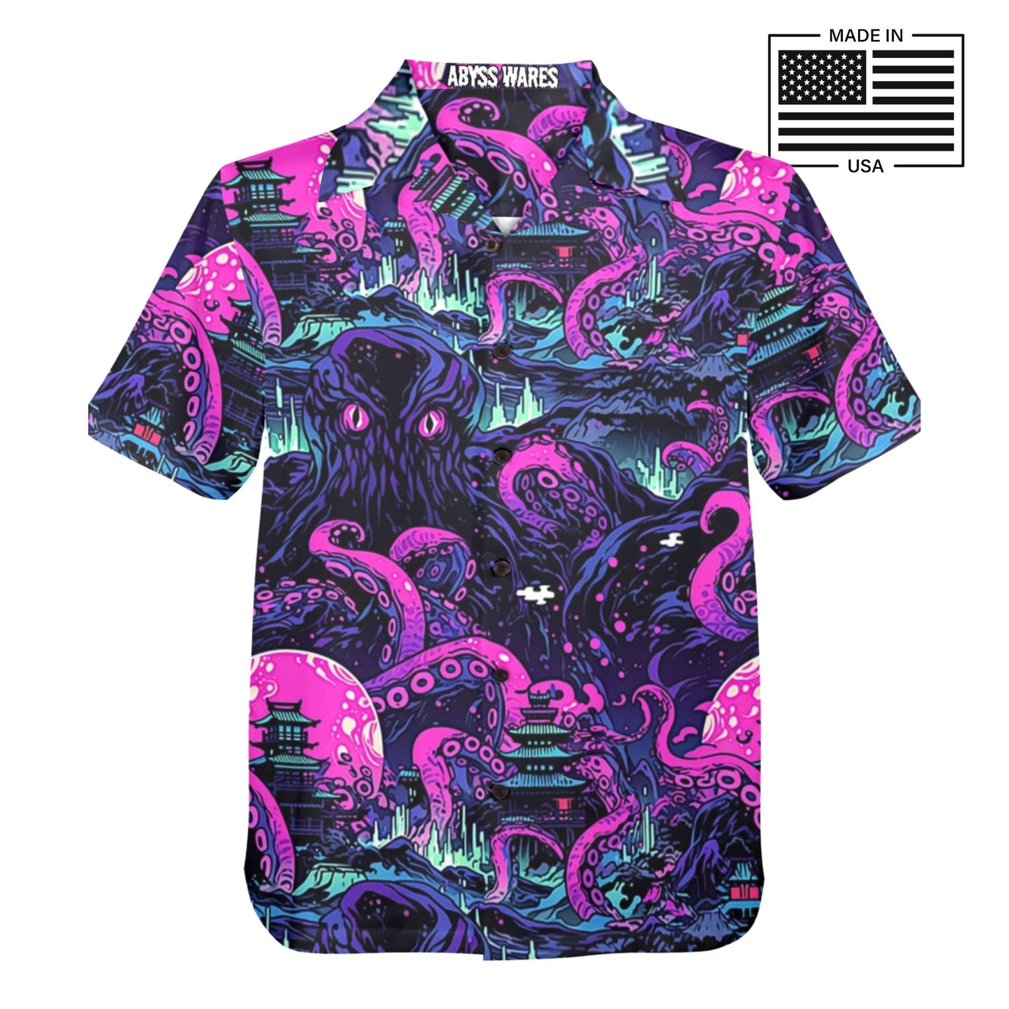 Kraken Invades Tokyo Cthulhu Hawaiian Shirt