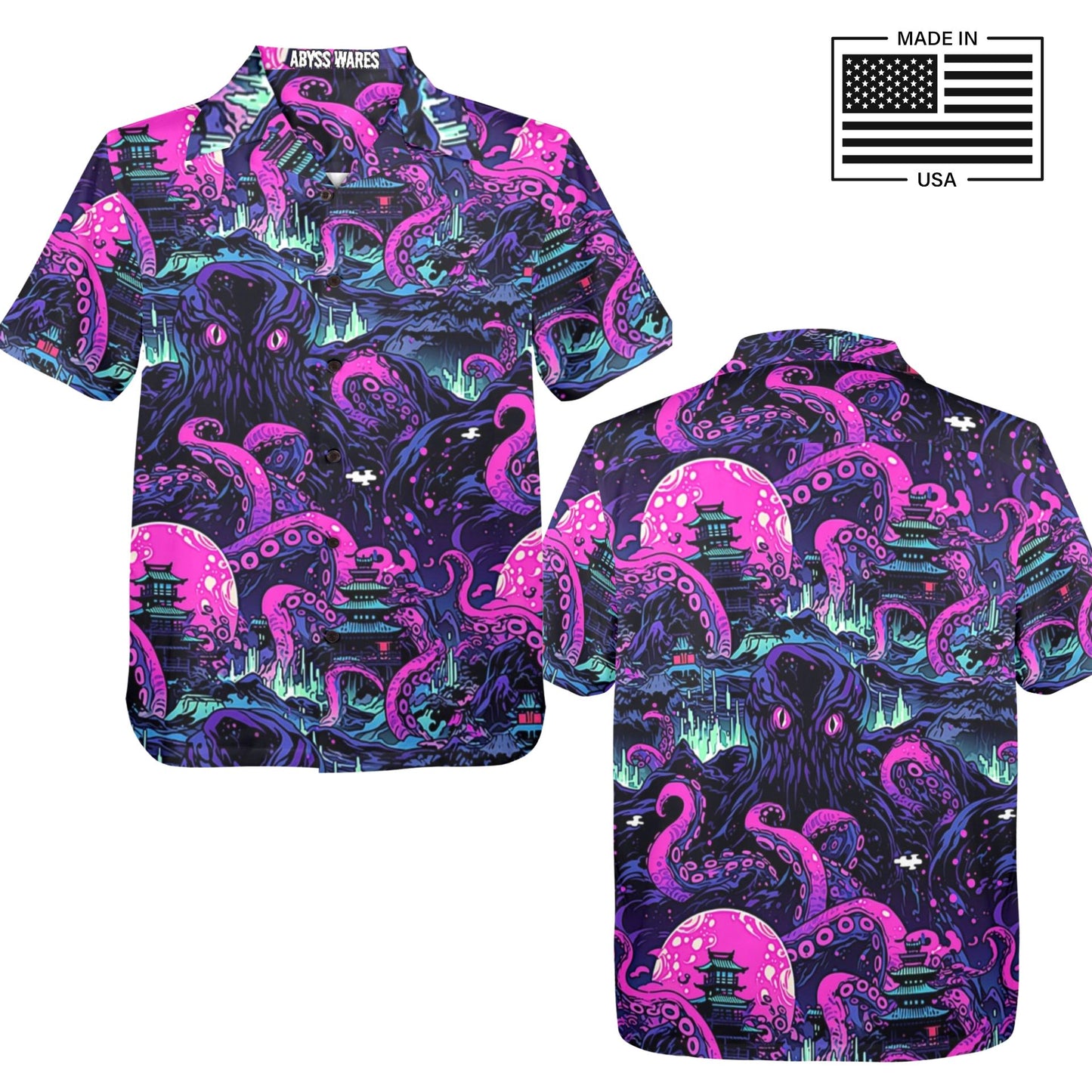 Kraken Invades Tokyo Cthulhu Hawaiian Shirt