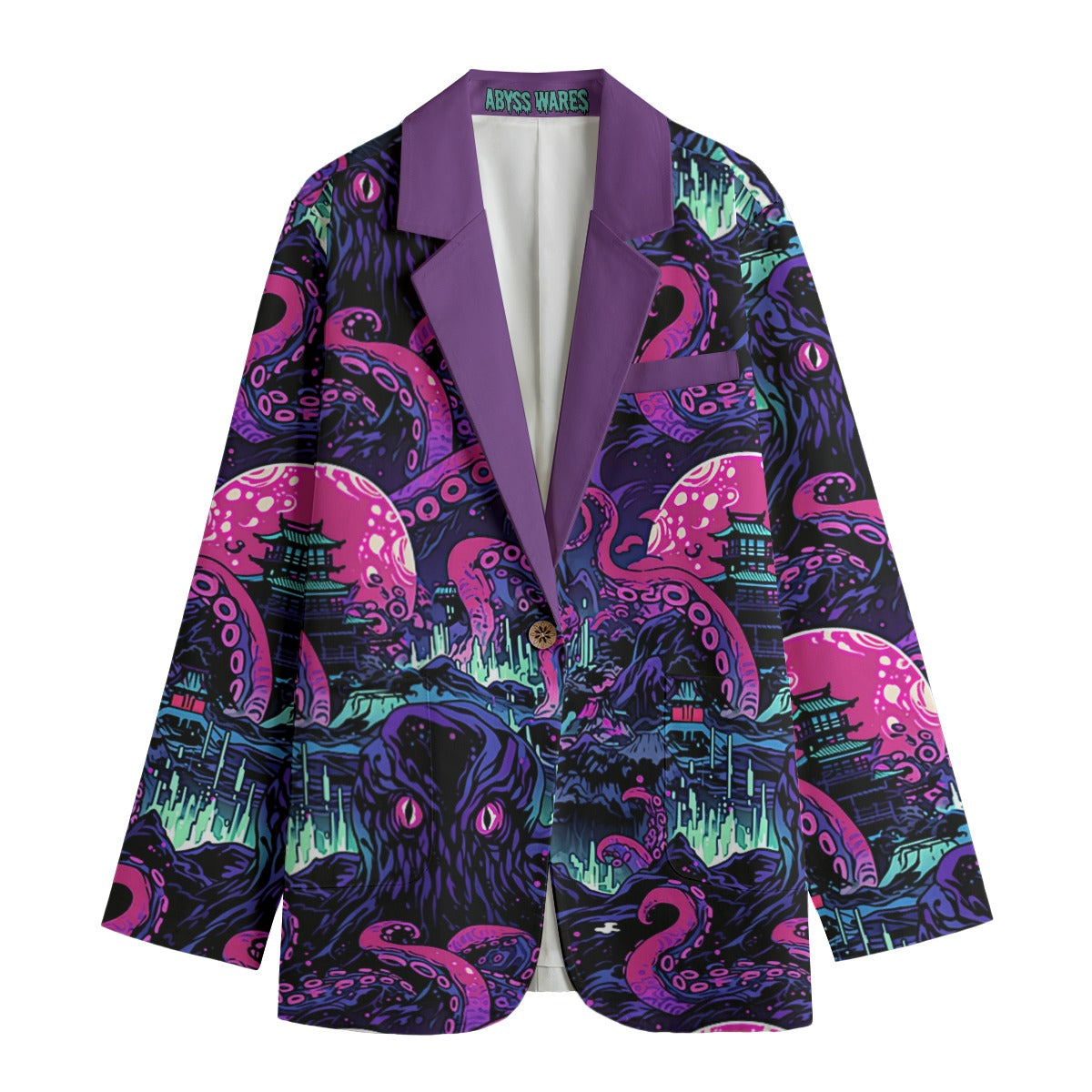 Kraken Invades Tokyo Blazer Cthulhu Jacket Anime Coat Whimsigoth Weird Stuff Lovecraft Cthulu Harajuku Suit