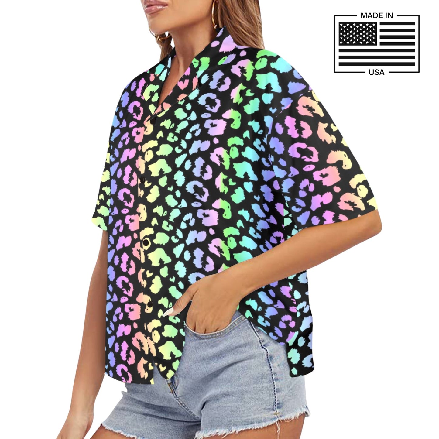 Rainbow Leopard Blouse