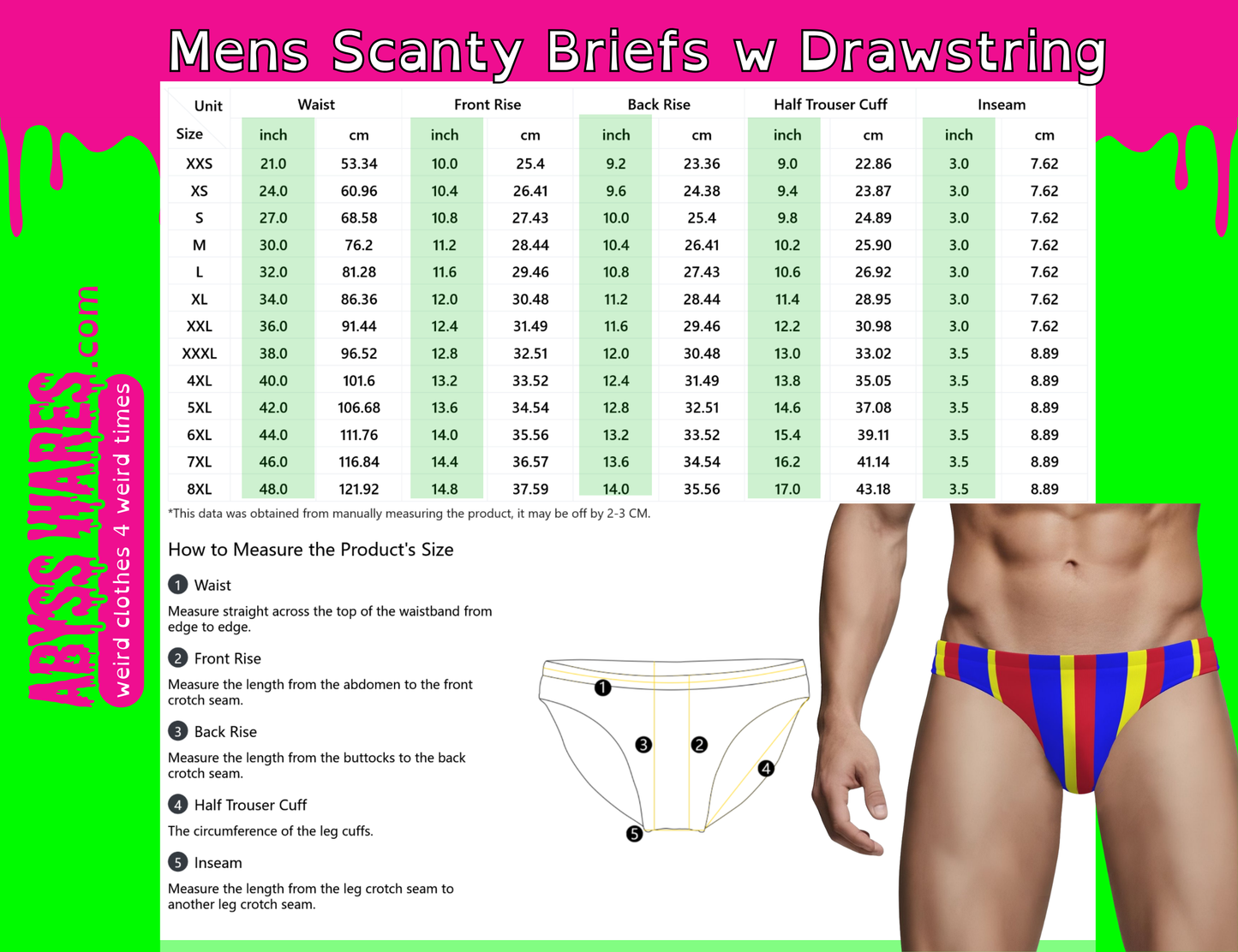 Clown Stripe Mens Scanty Briefs