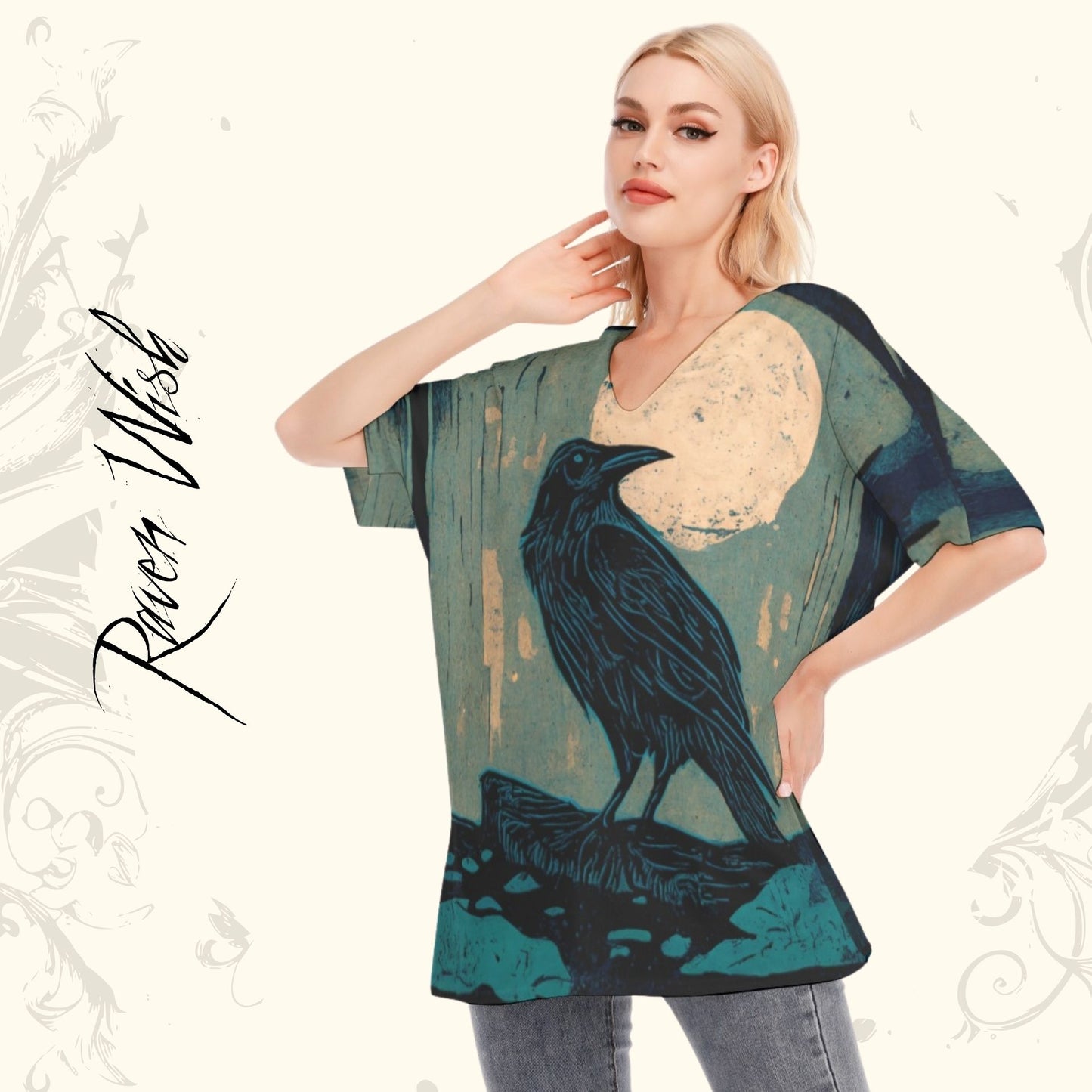 Moss Wood Raven Cotton Blouse