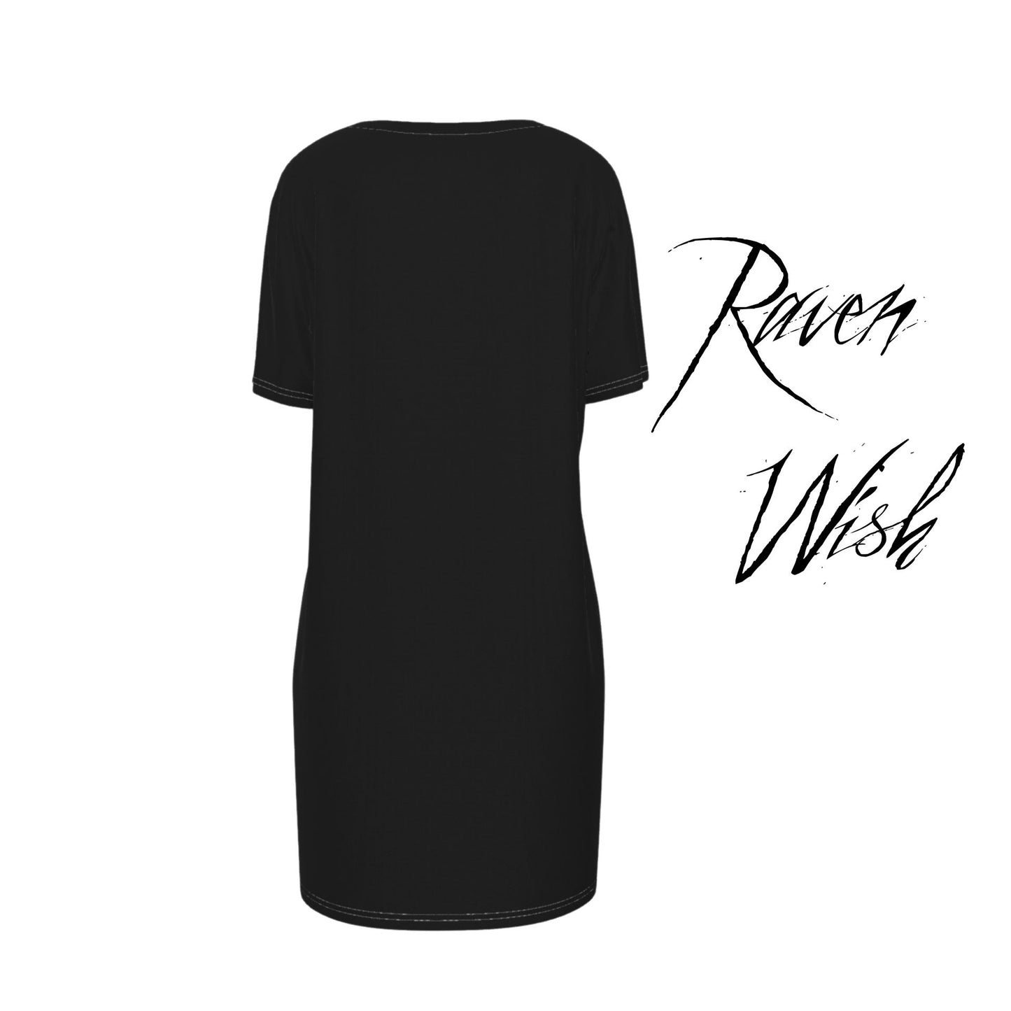 Camiseta-vestido camisero con cuervo de madera de musgo